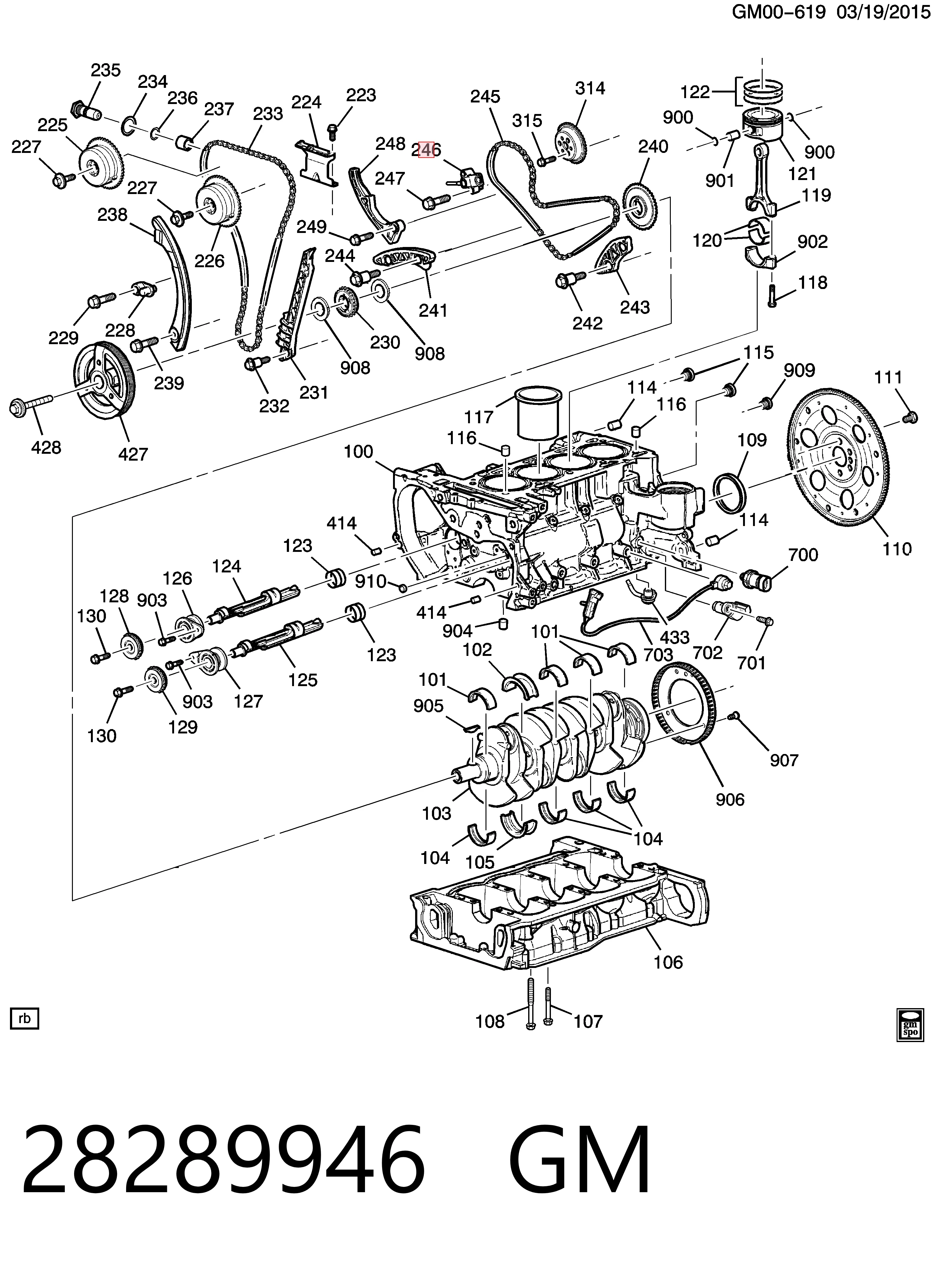 Reguladora de tensão da cadeia da árvore de equilibração 28289946 Peugeot/Citroen