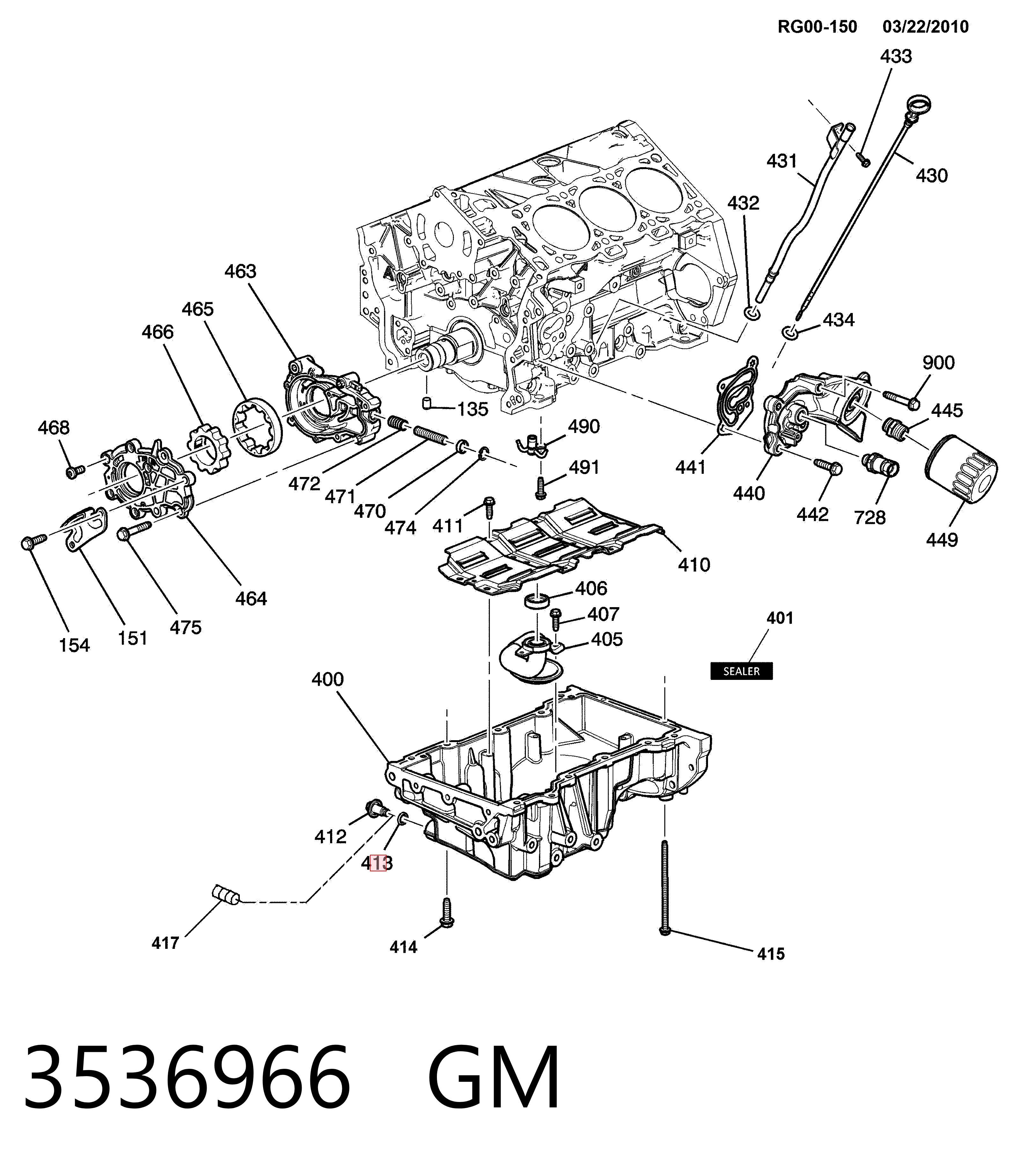 3536966 General Motors Vedante de rolha de panela de motor
