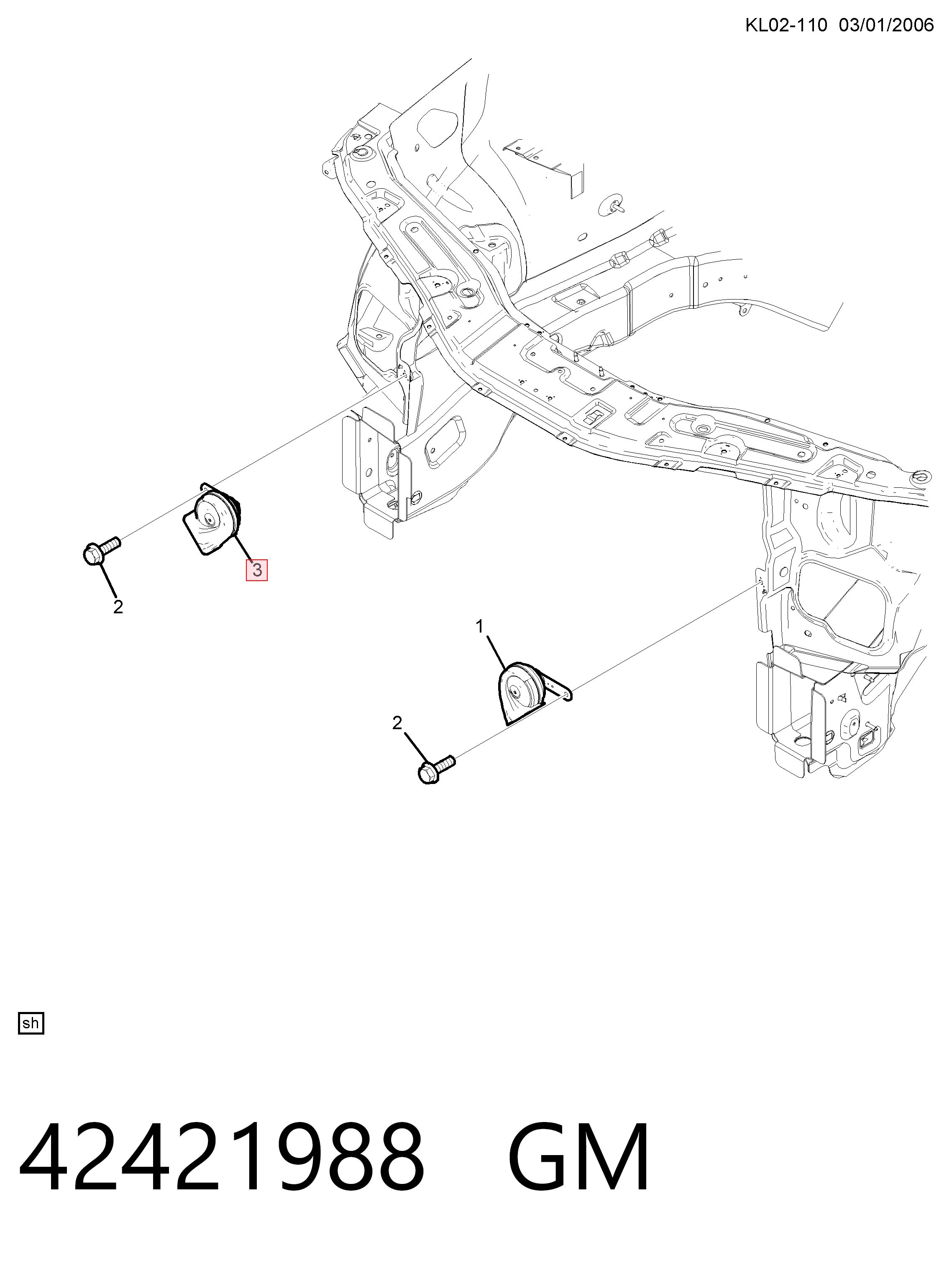 Sinal sonoro (cláxon) para Chevrolet Captiva C100