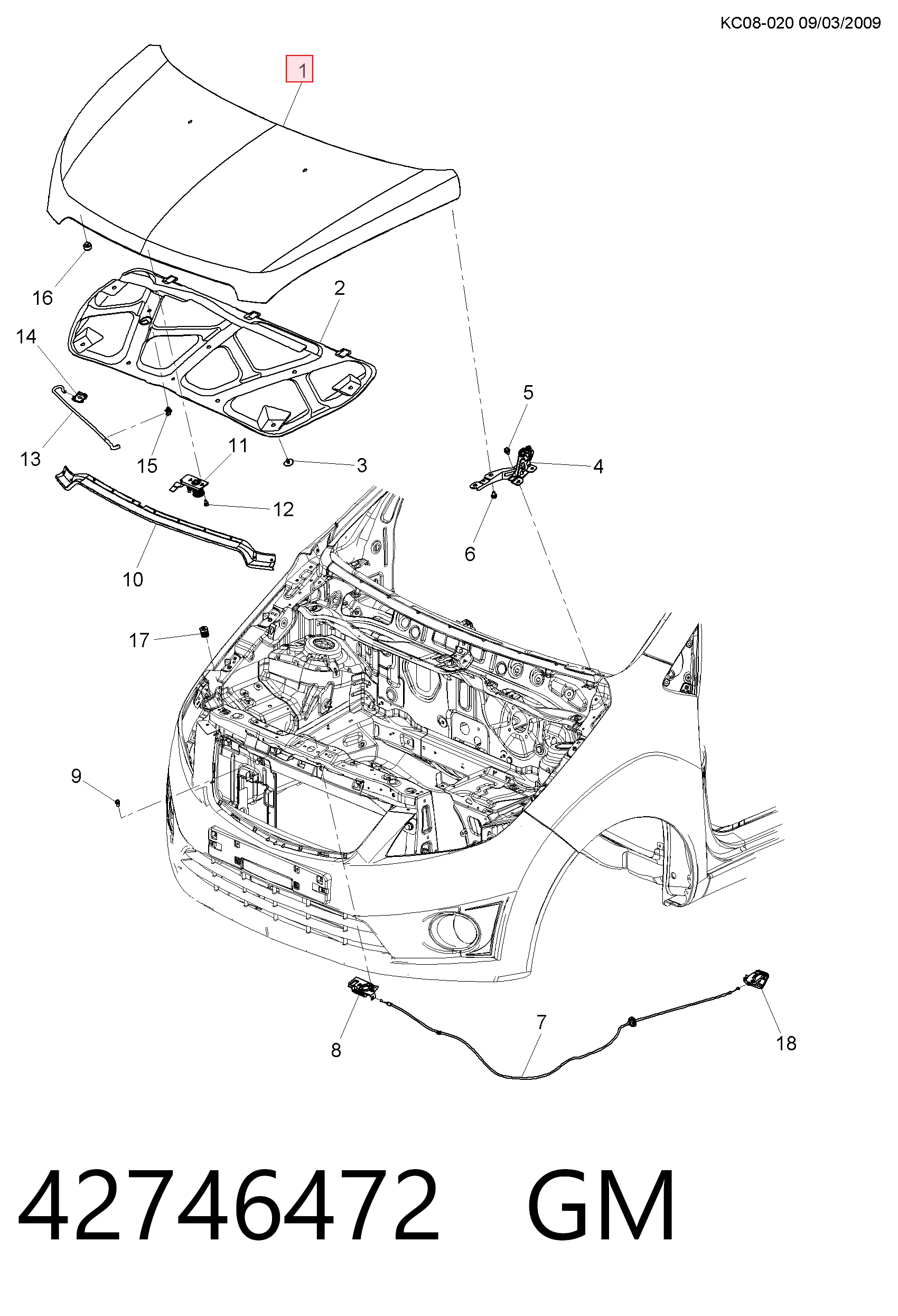 Capota Chevrolet Spark (Matiz)  M300