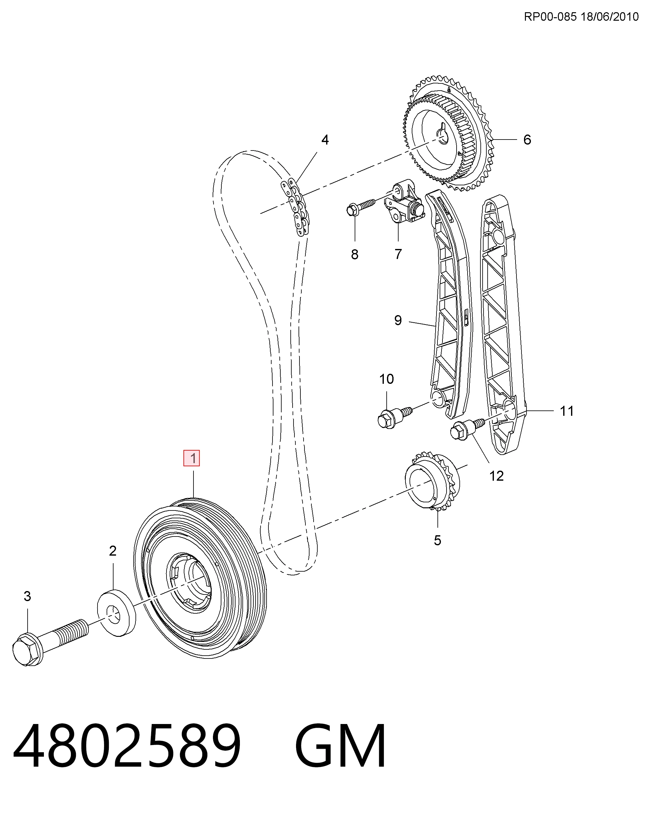  Polia de cambota Chevrolet Cruze sedan (J300) (2009 - 2026) 