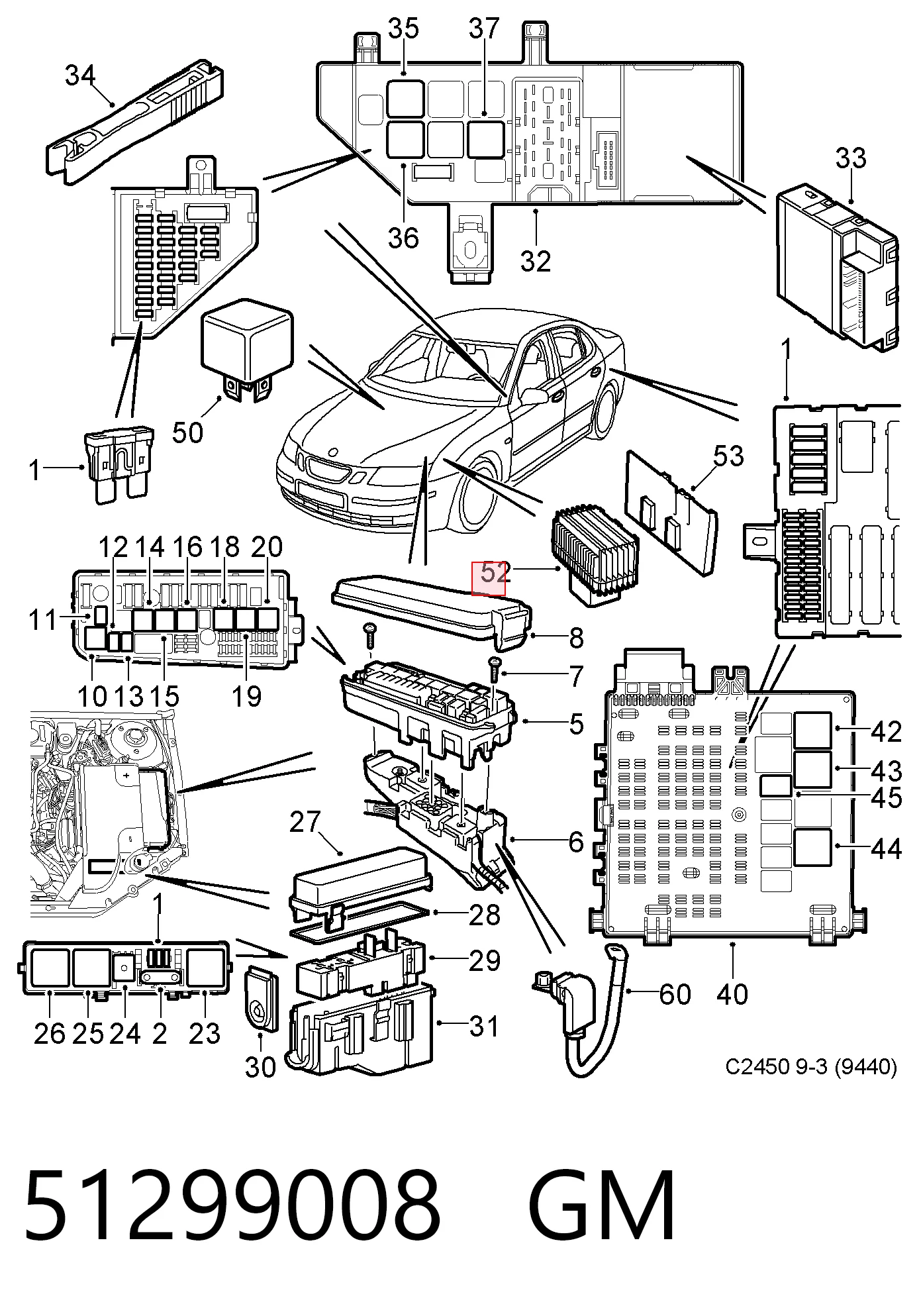 Relê das velas de incandescência Opel Combo B 