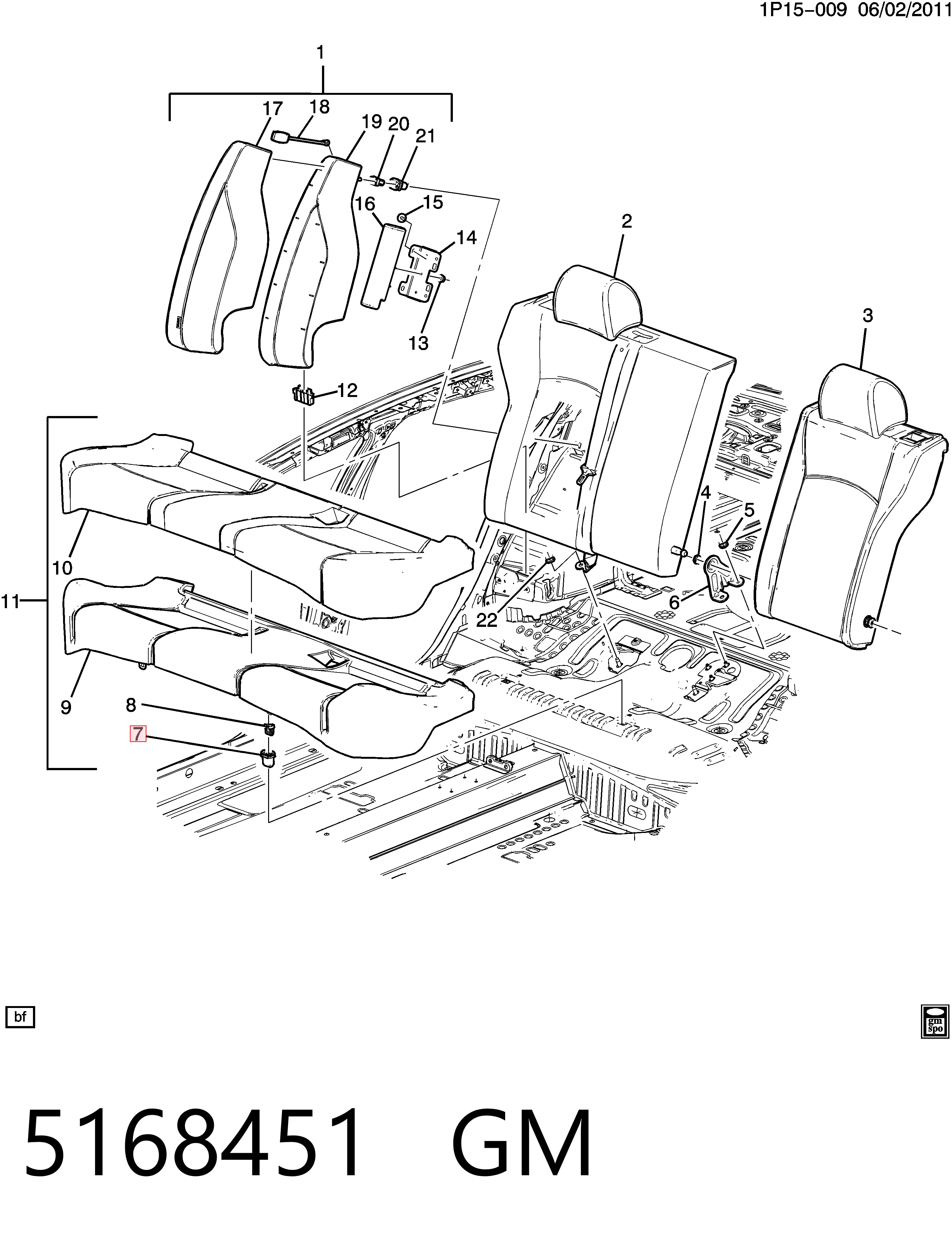 YQ00223480 Peugeot/Citroen Fixador de assento traseiro