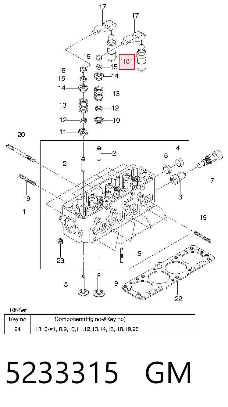 Compensador hidrâulico (empurrador hidrâulico), empurrador de válvulas para Opel Astra F 53, 54, 58, 59