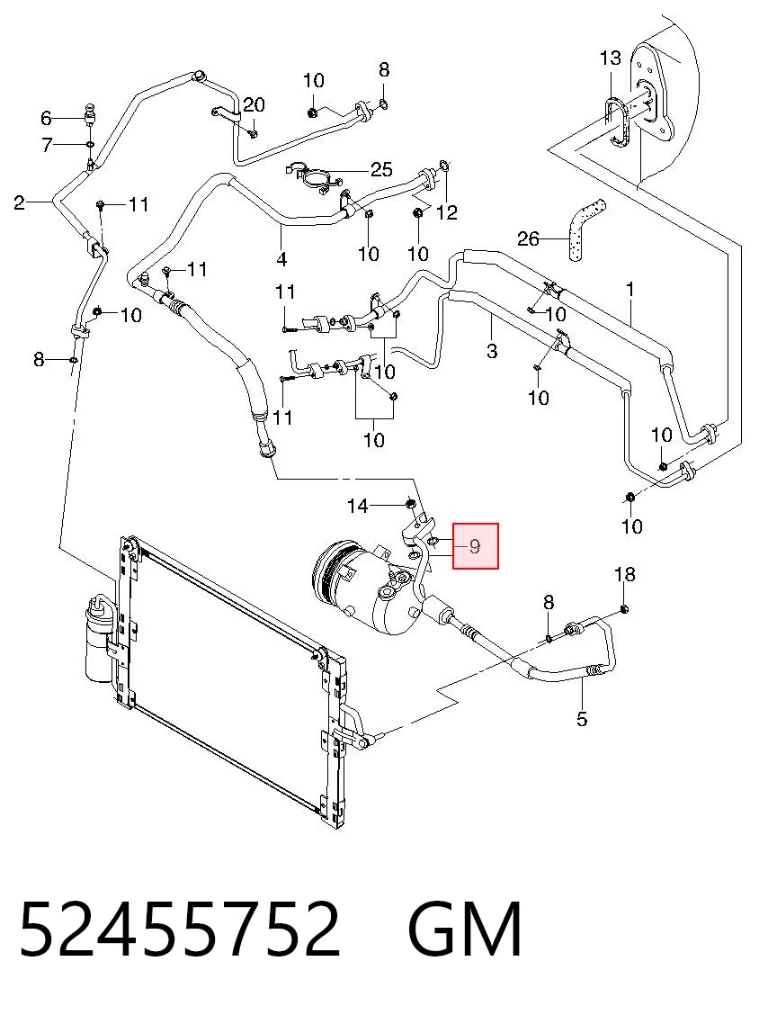 94525304 Peugeot/Citroen Vedante anular de mangueira do compressor de injeção
