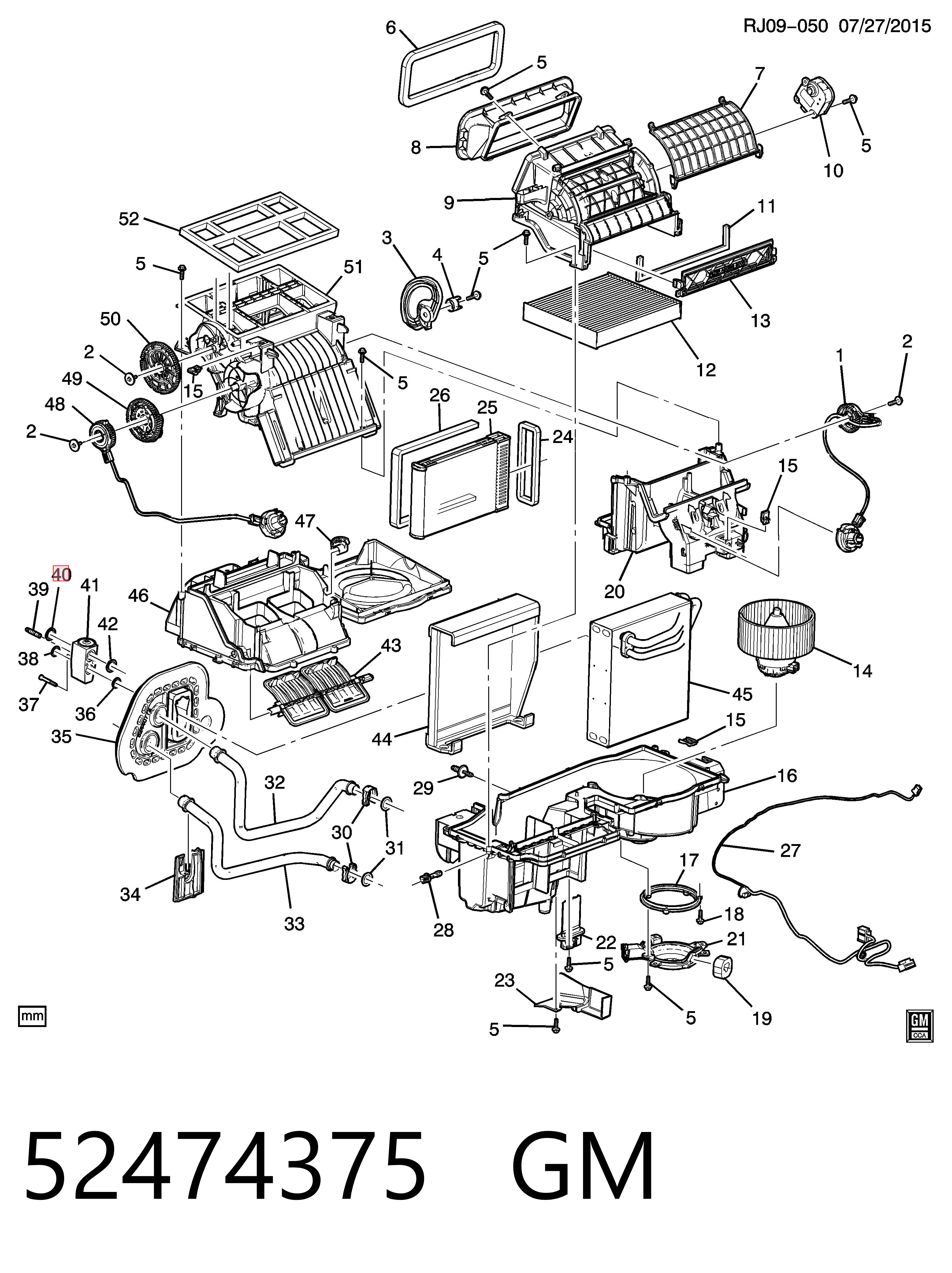 52474375 General Motors Vedante anular de mangueira do compressor de injeção