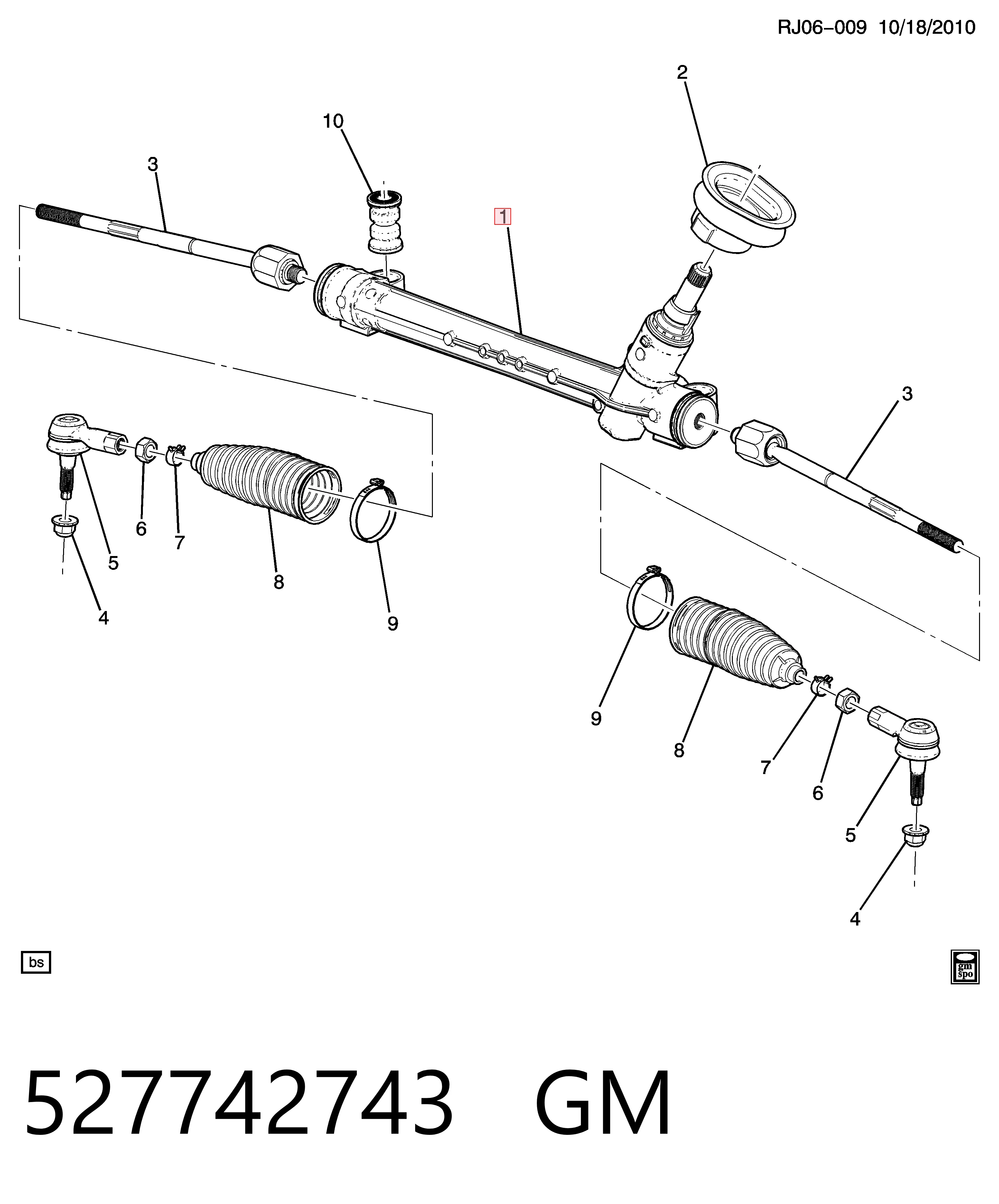 Cremalheira da direção VAG 527742743