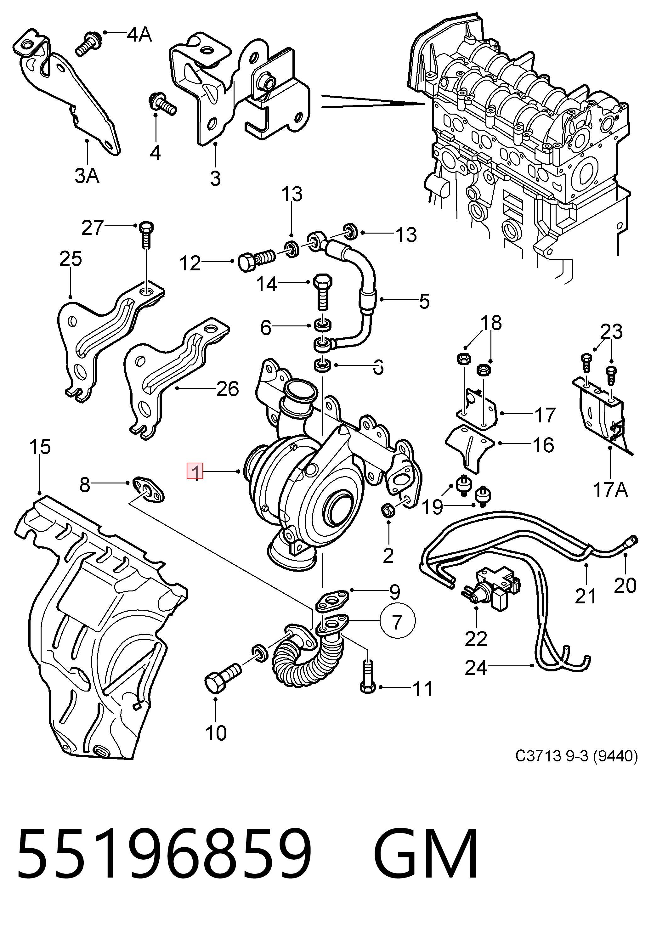  Turbina Opel Vectra C GTS hatchback (2002 - 2008) C GTS