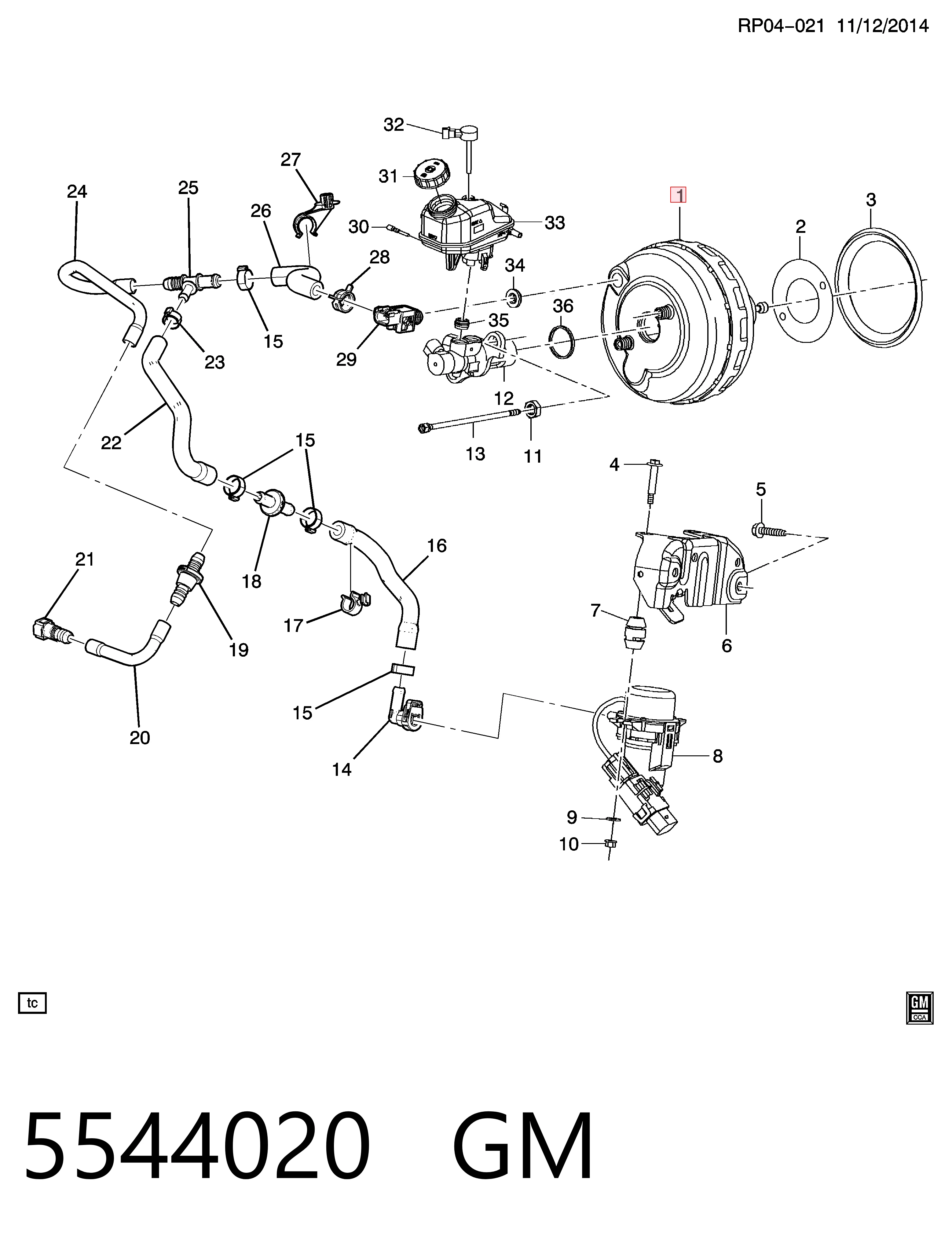 Reforçador dos freios a vácuo para Opel Astra J Sports Tourer P10