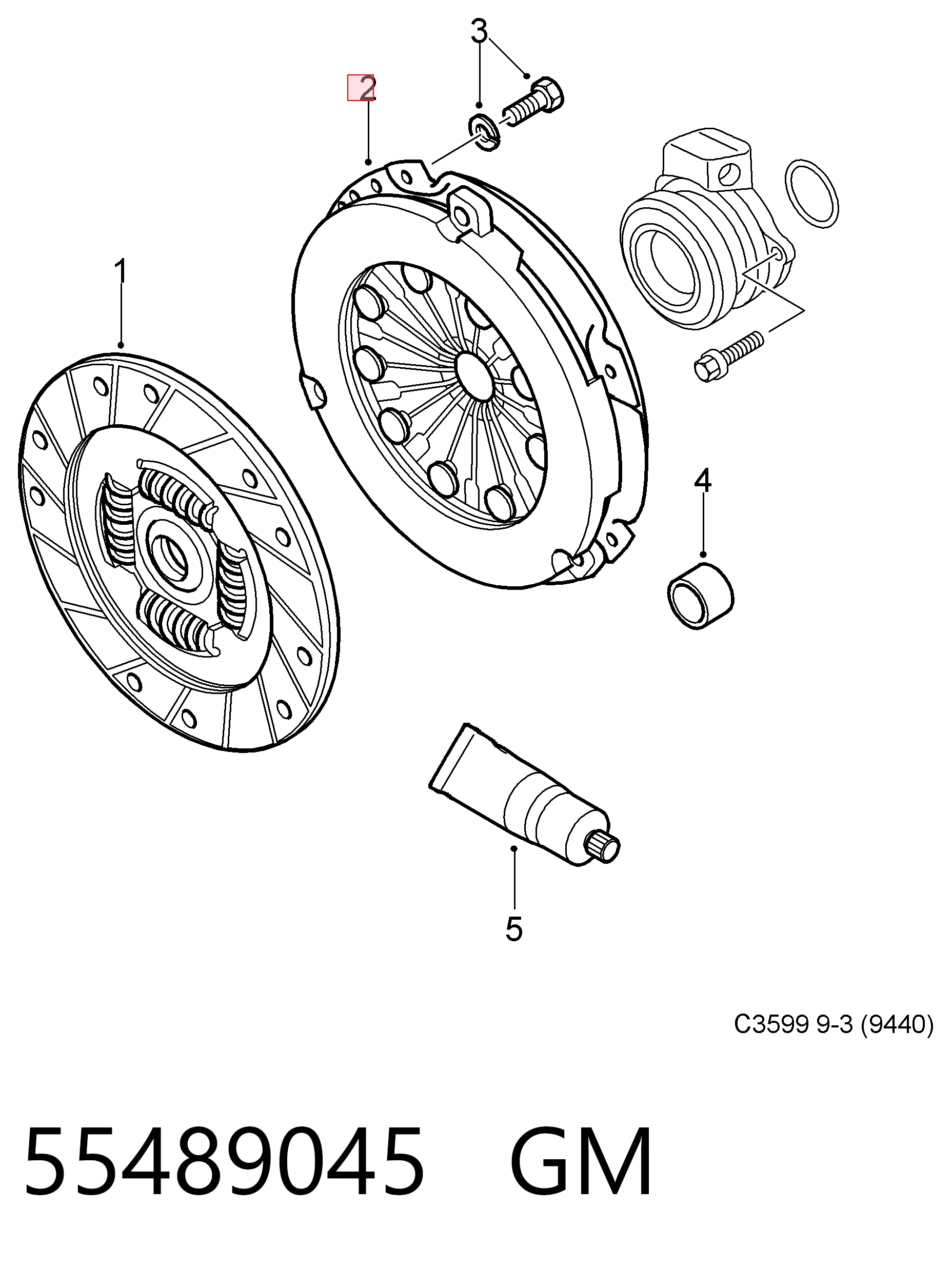55489045 Peugeot/Citroen Cesta de embraiagem