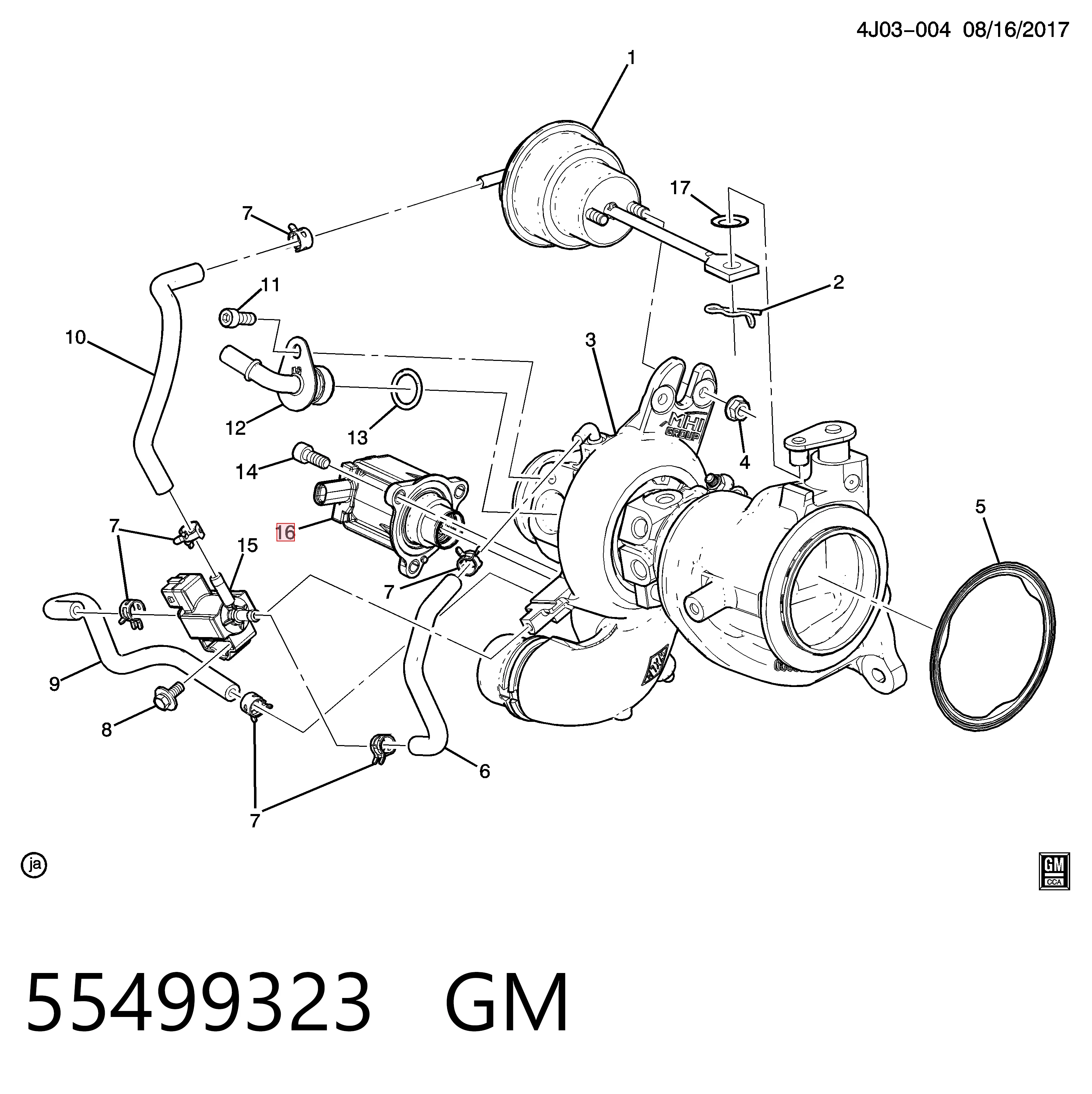 55499323 Peugeot/Citroen Válvula de recirculação de ar supercompressão de turbina