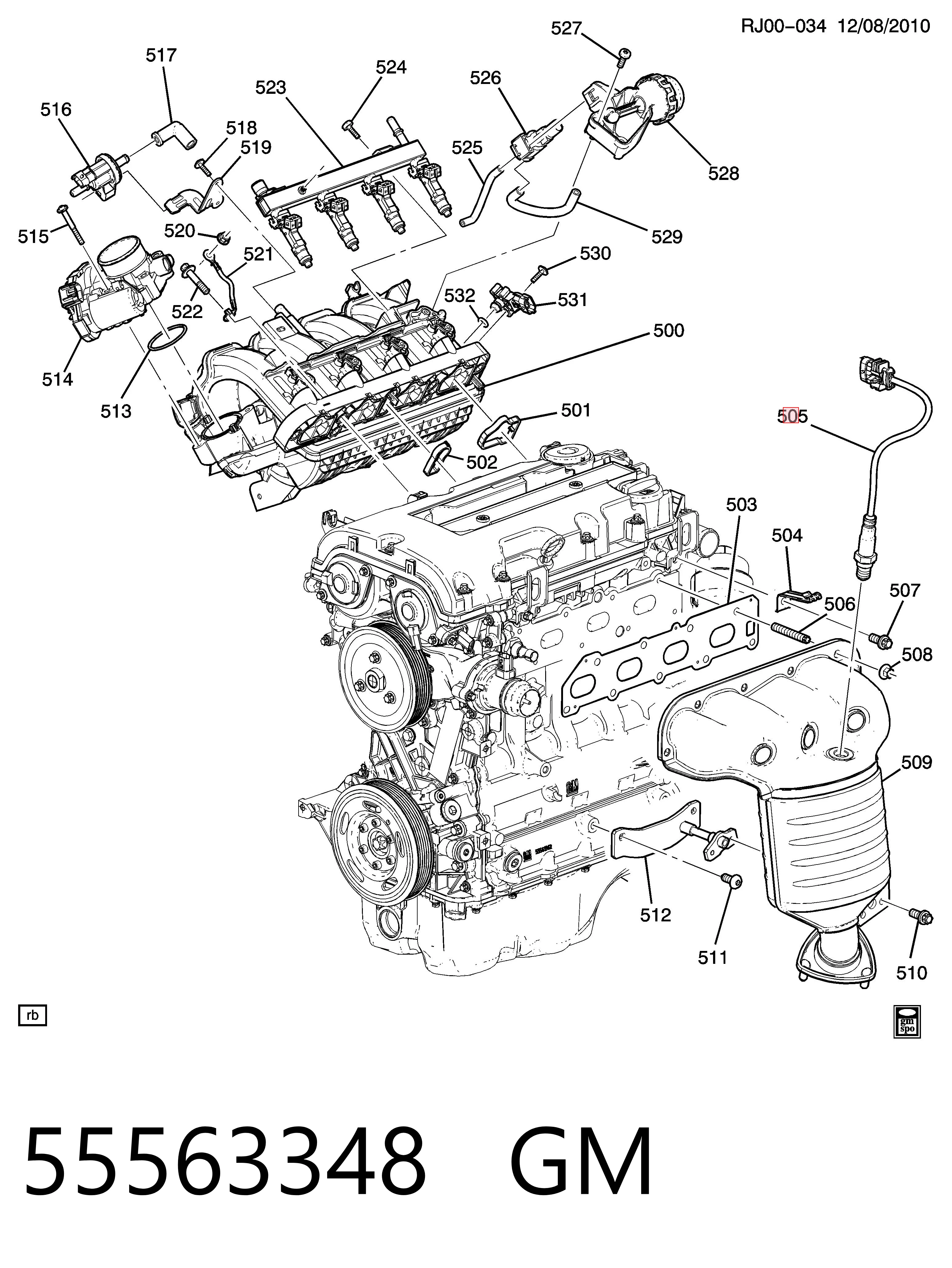 55563348 General Motors Sonda lambda, sensor de oxigênio