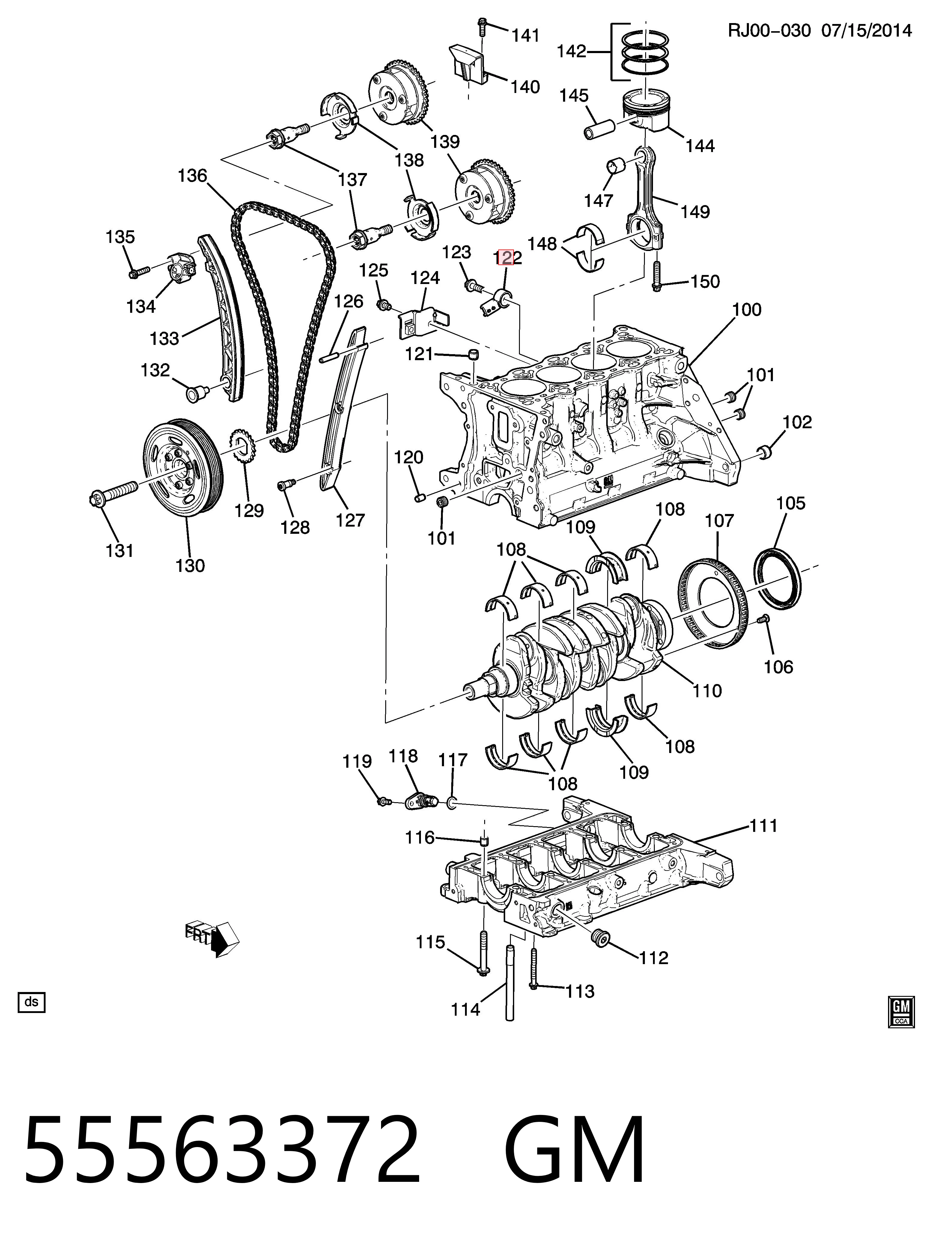55563372 General Motors Sensor de detonação