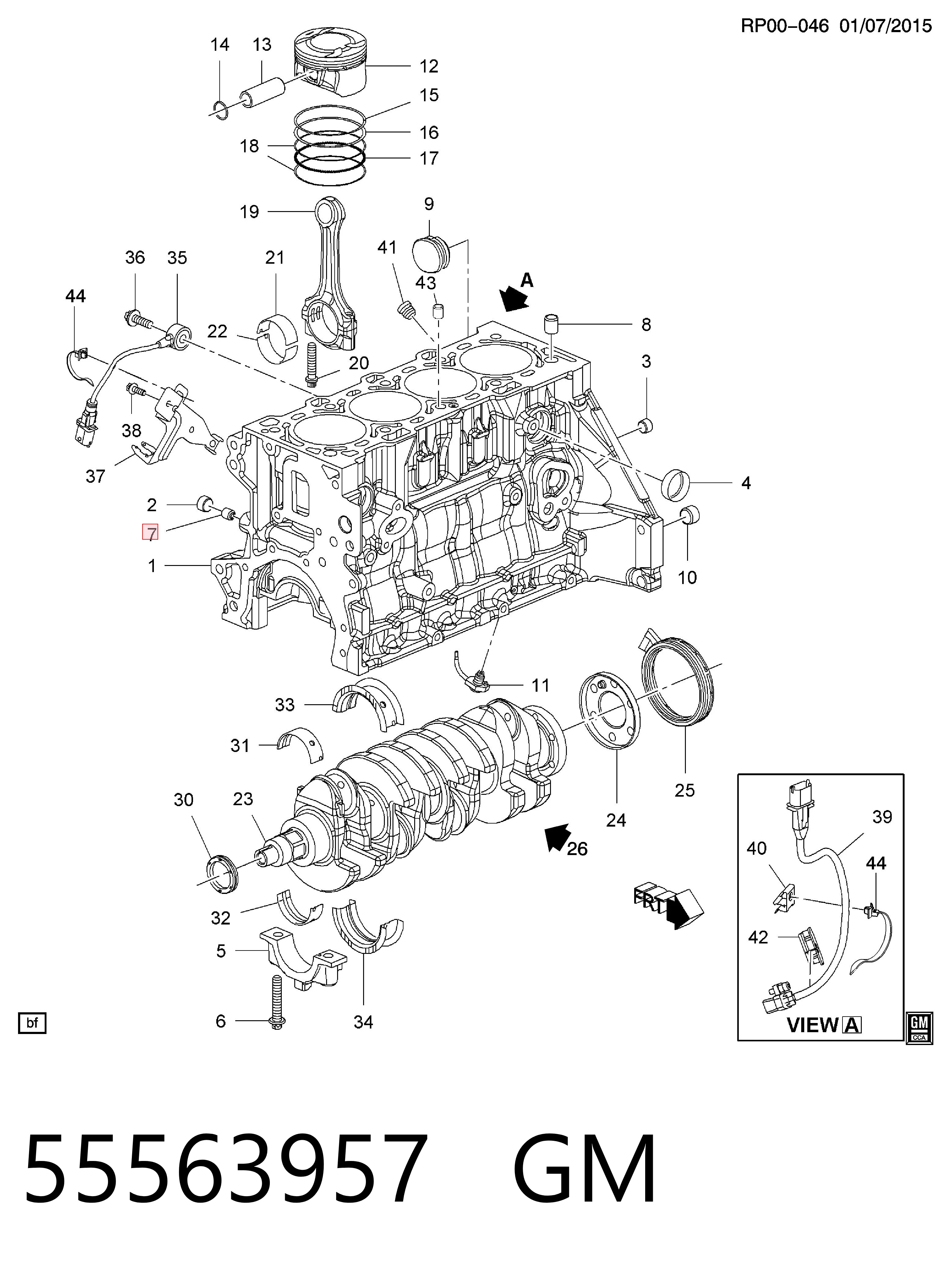 55563957 General Motors Válvula de limitação de pressão de óleo CBC