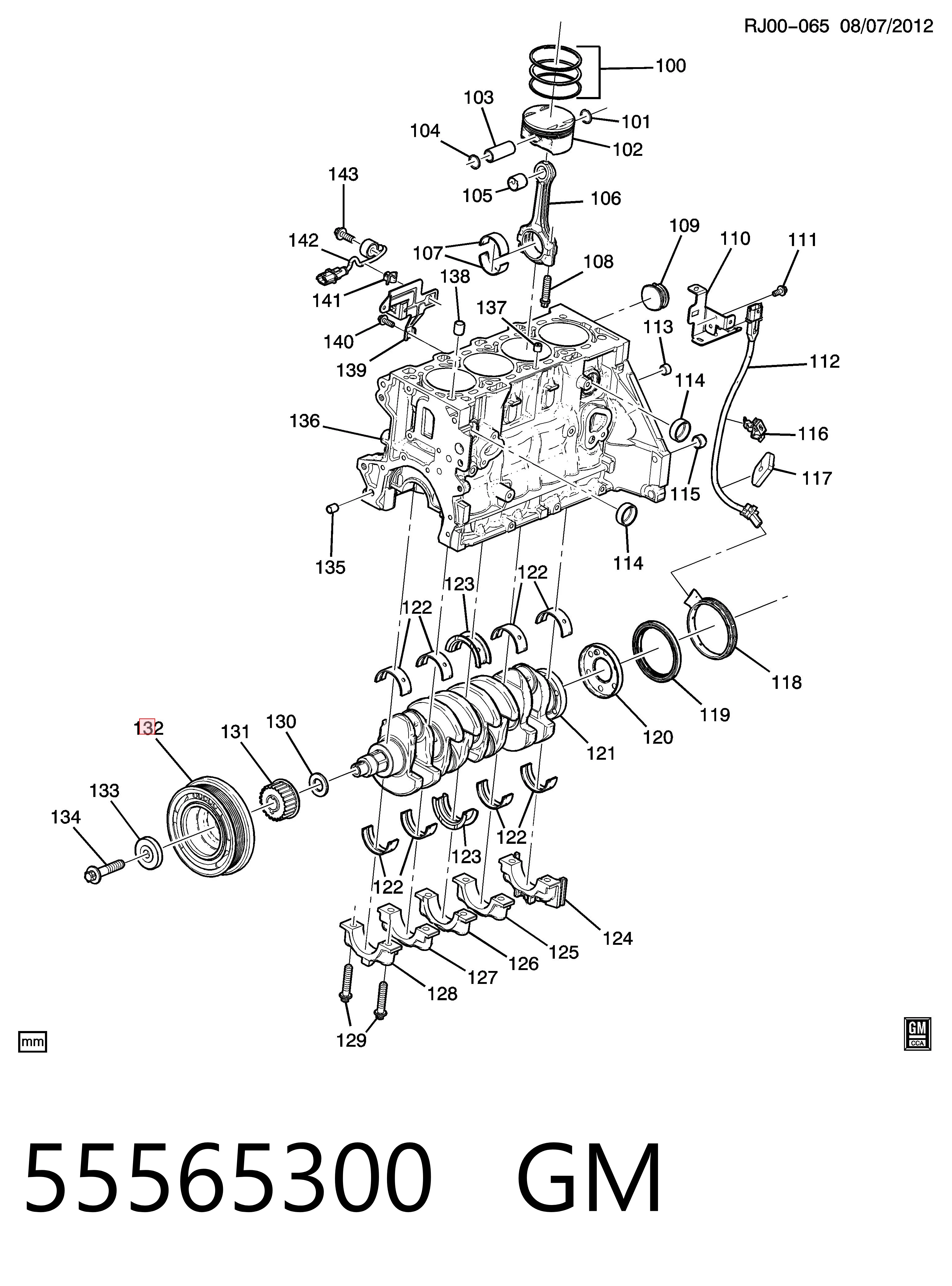 Polia de cambota para Opel Mokka I J13