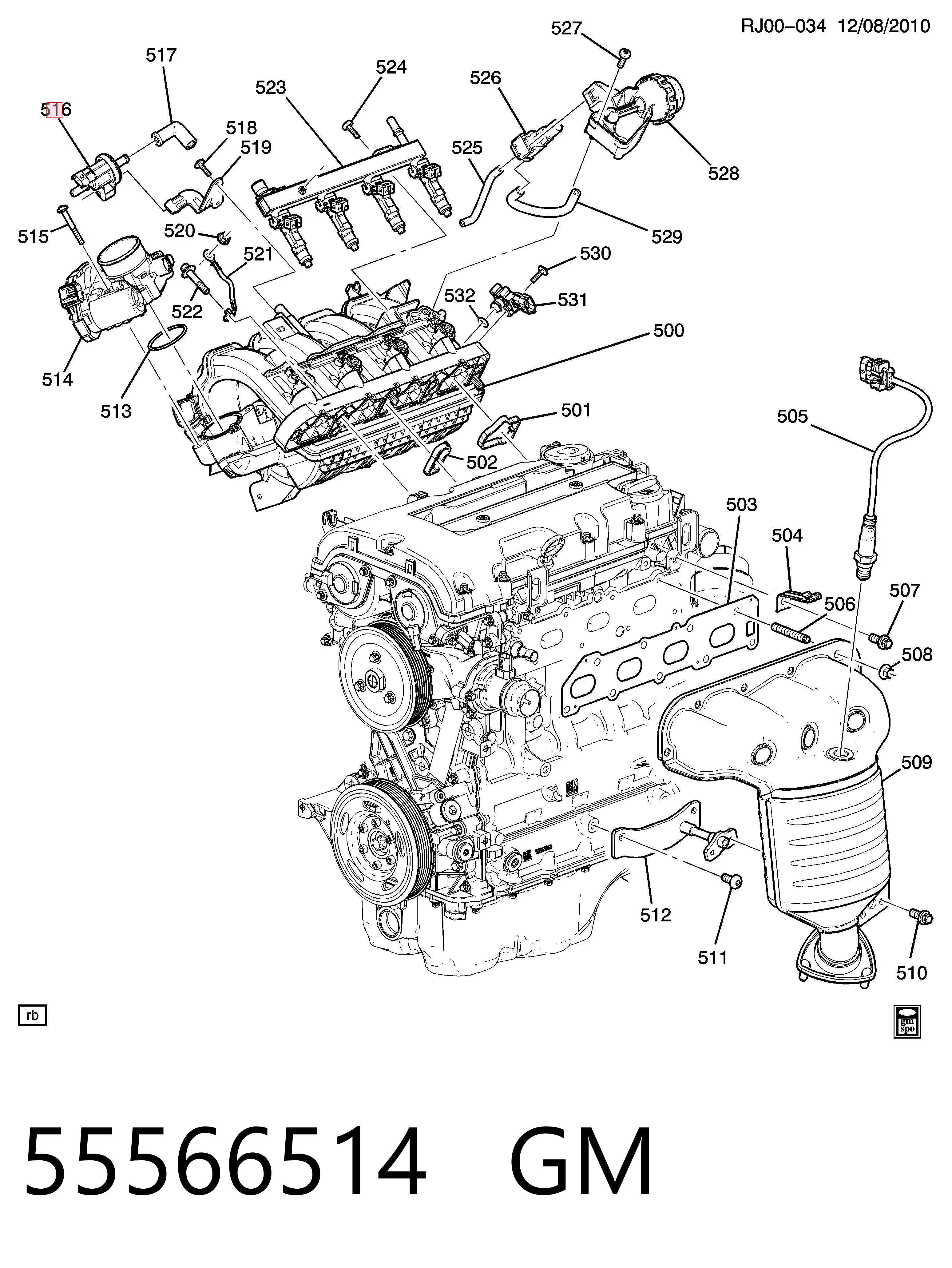 55566514 General Motors Válvula de ventilação dos gases do tanque de combustível