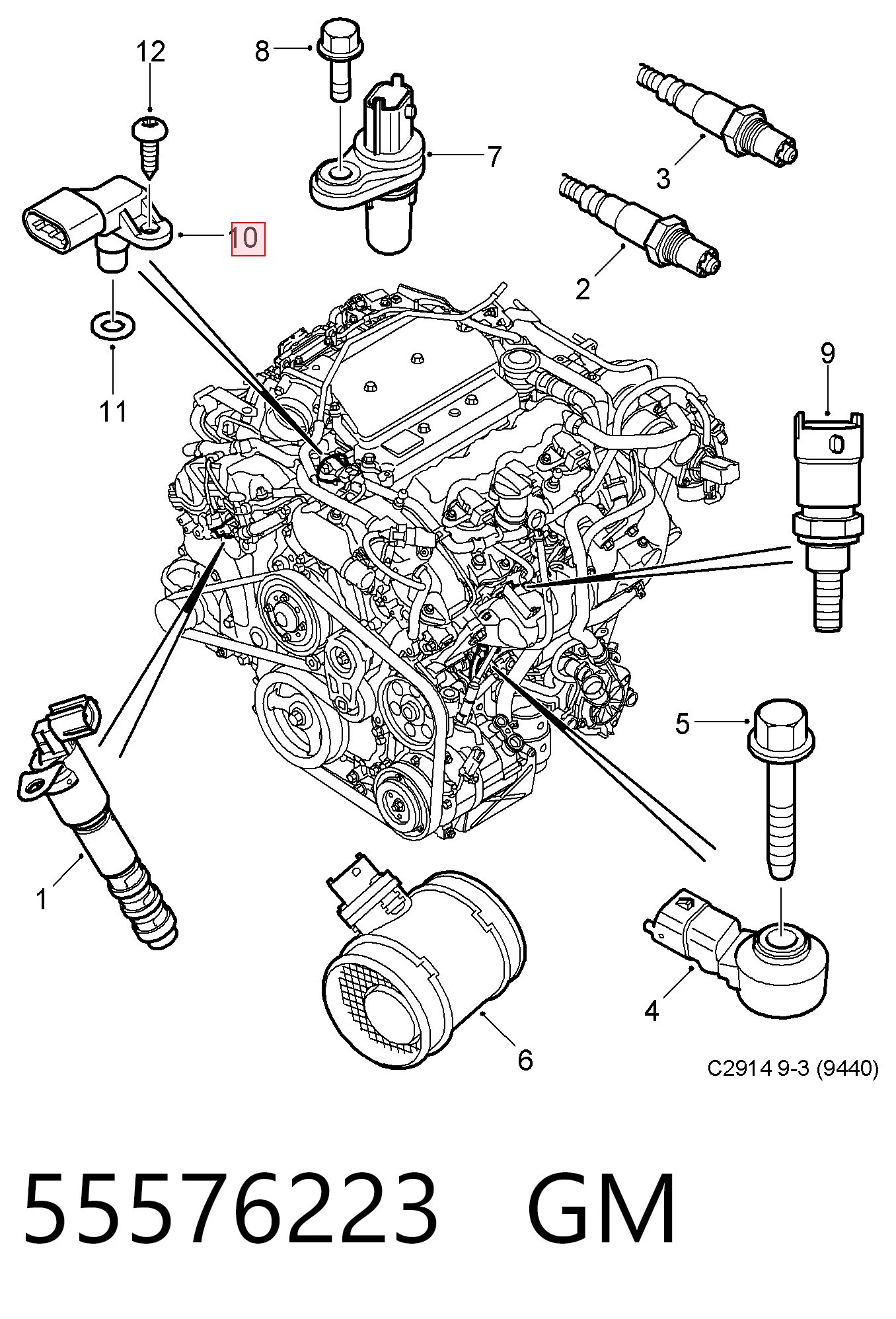 55576223 General Motors Sensor de pressão de supercompressão