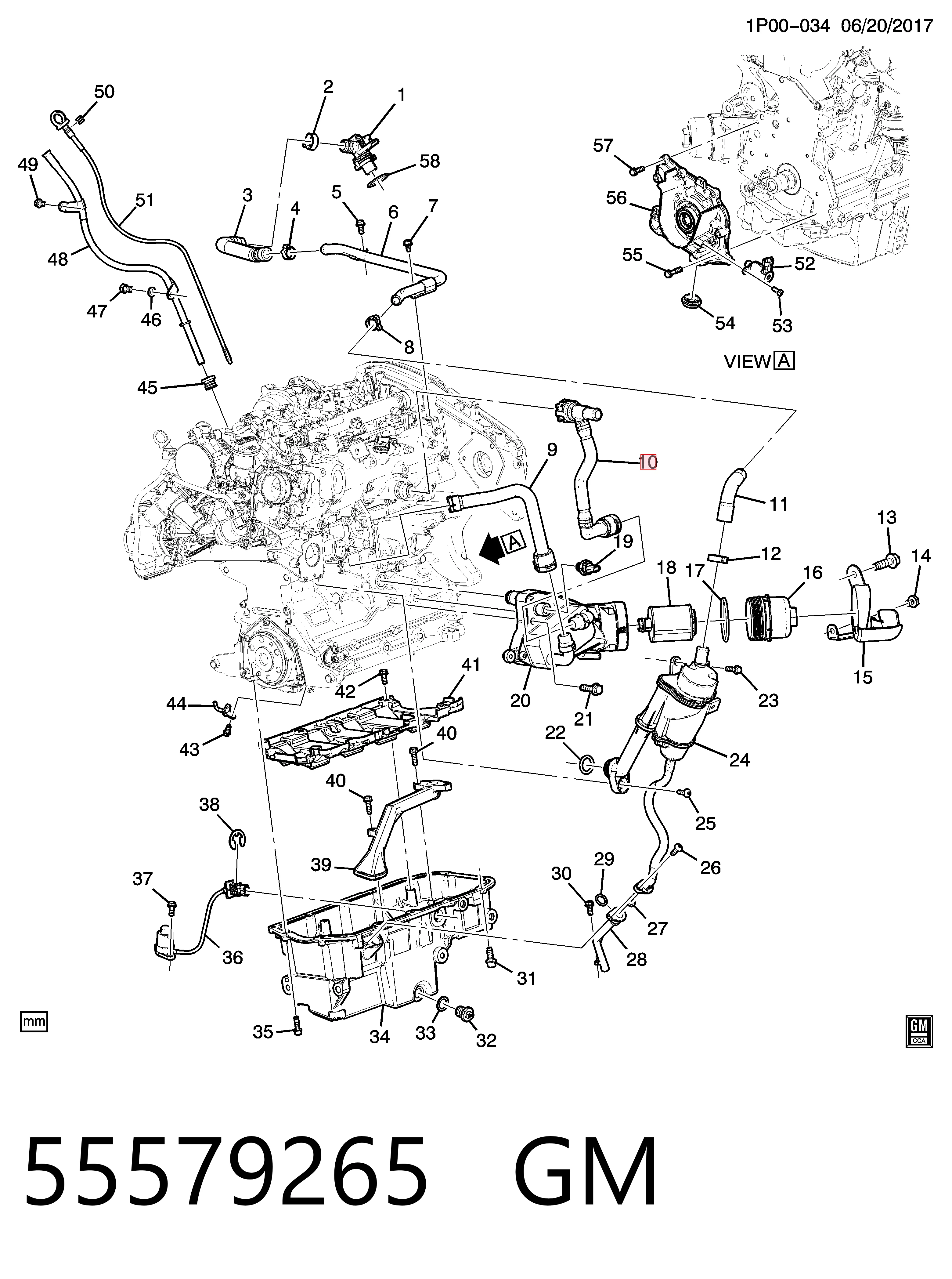 Compre 55488381 Peugeot/Citroen Mangueira (cano derivado) de esfriamento de trocador de calor de óleo, linha de combustível de retorno