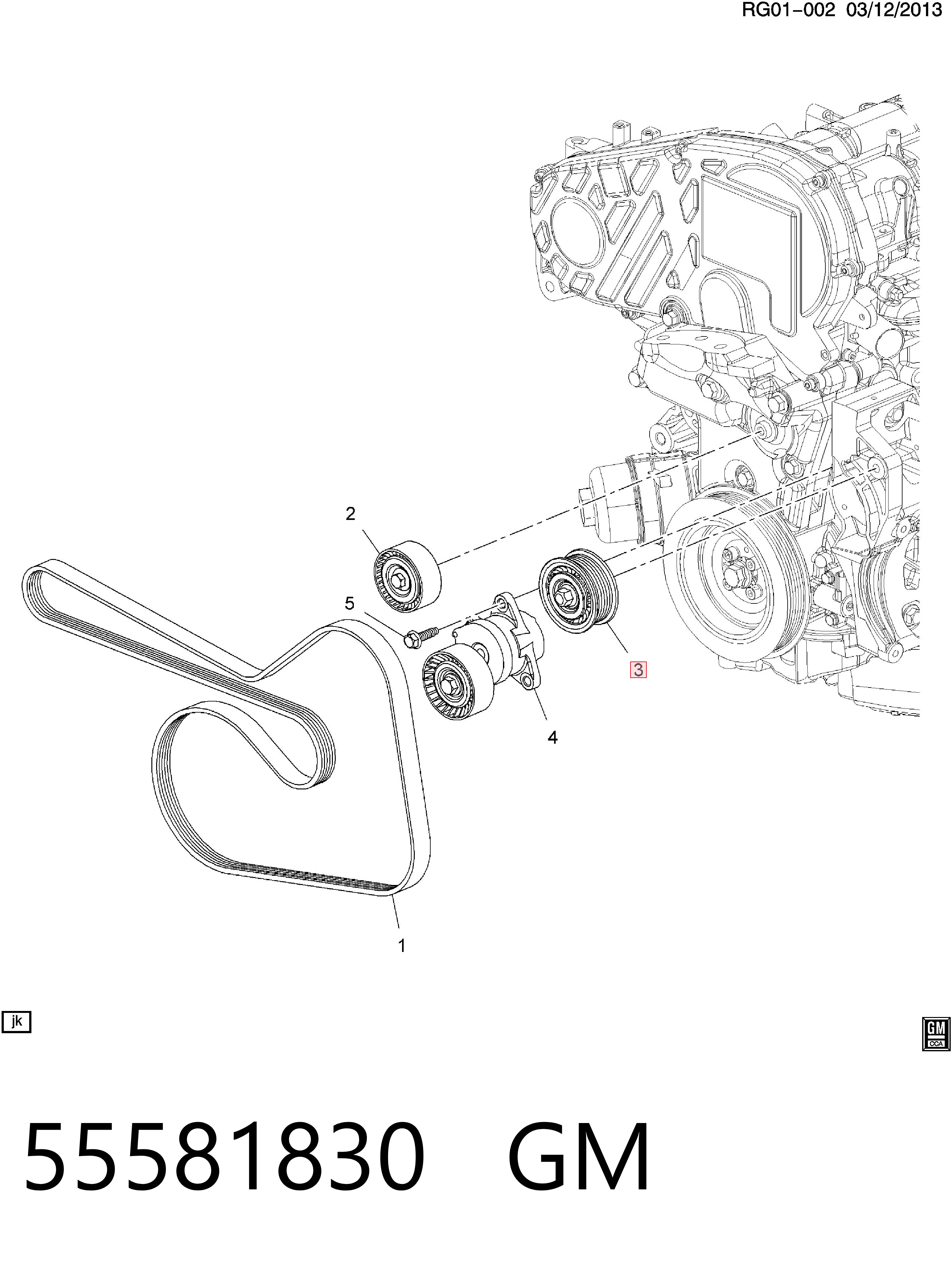 55581830 General Motors Rolo parasita da correia de transmissão