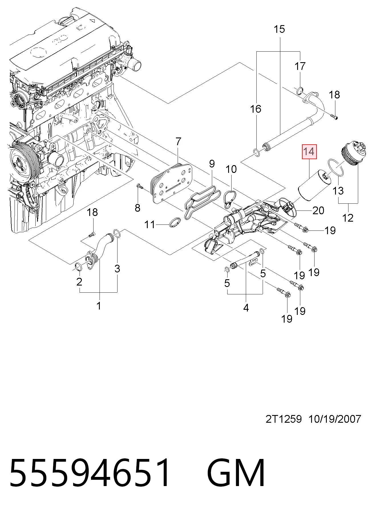 55594651 General Motors Filtro de óleo