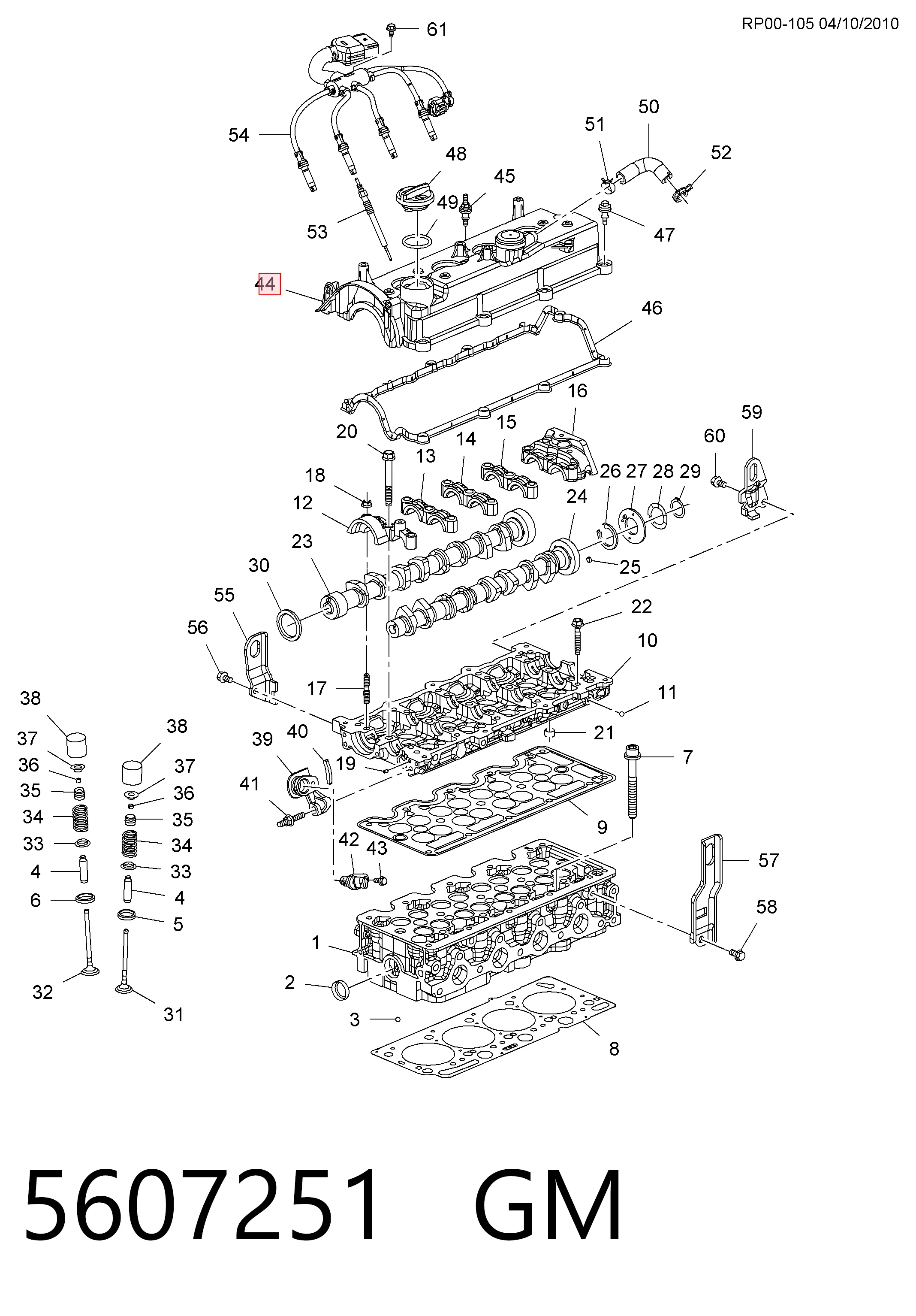 Tampa de válvulas para Opel Astra H L69