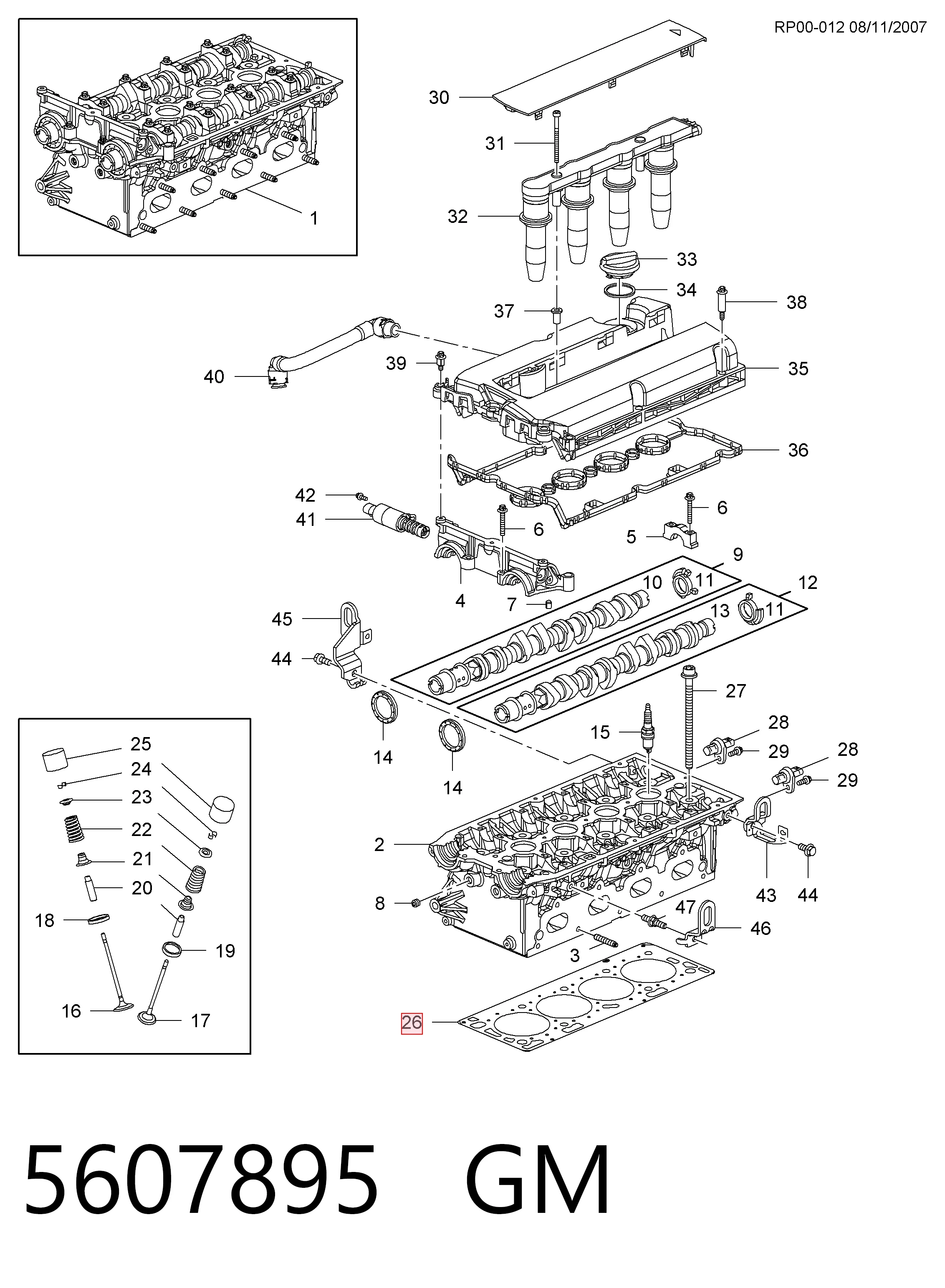 Vedante de cabeça de motor (CBC) PLUS AFTERMARKET TH0021