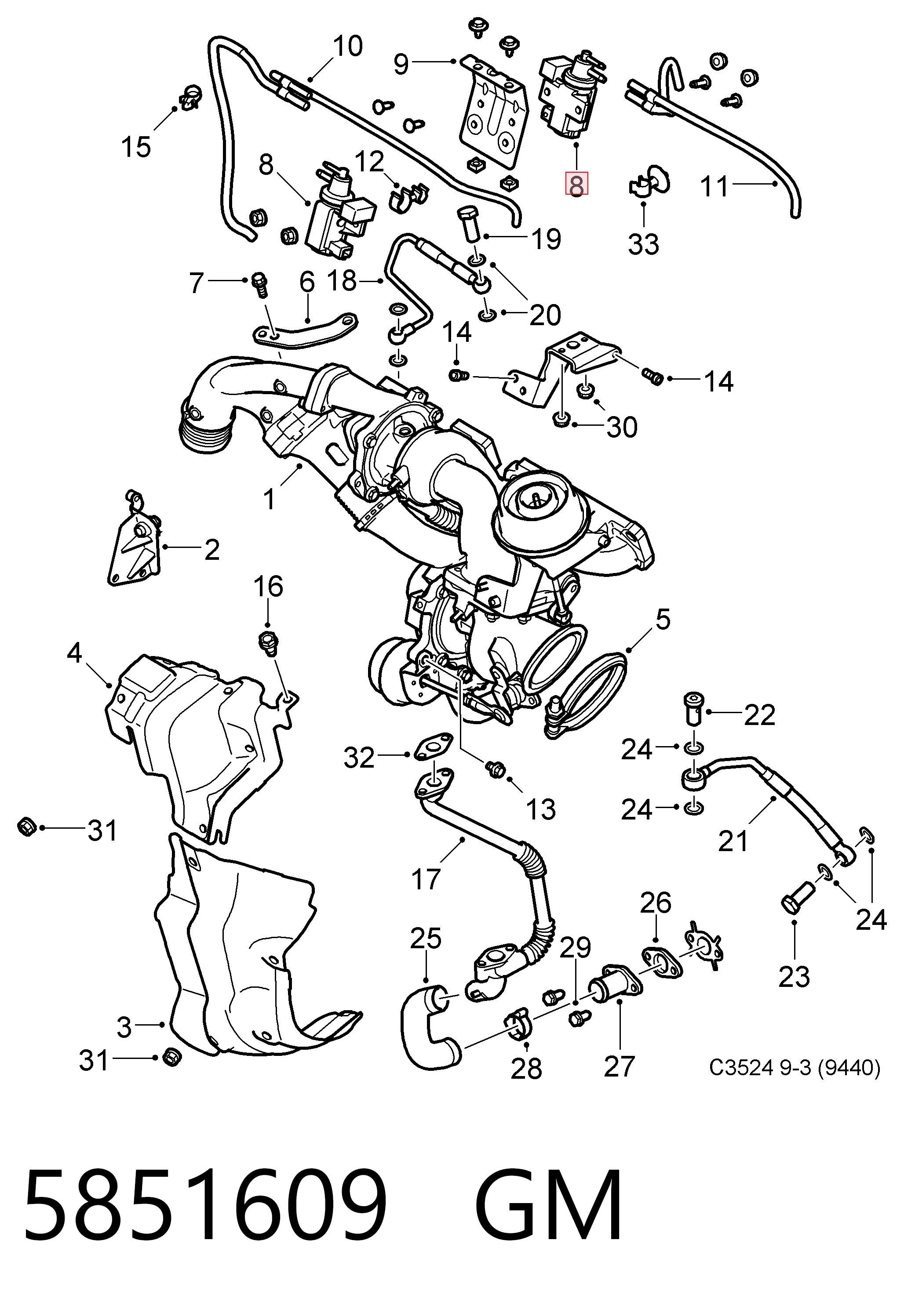 Convertidor de pressão (solenoide) de supercompressão 55563532 Peugeot/Citroen