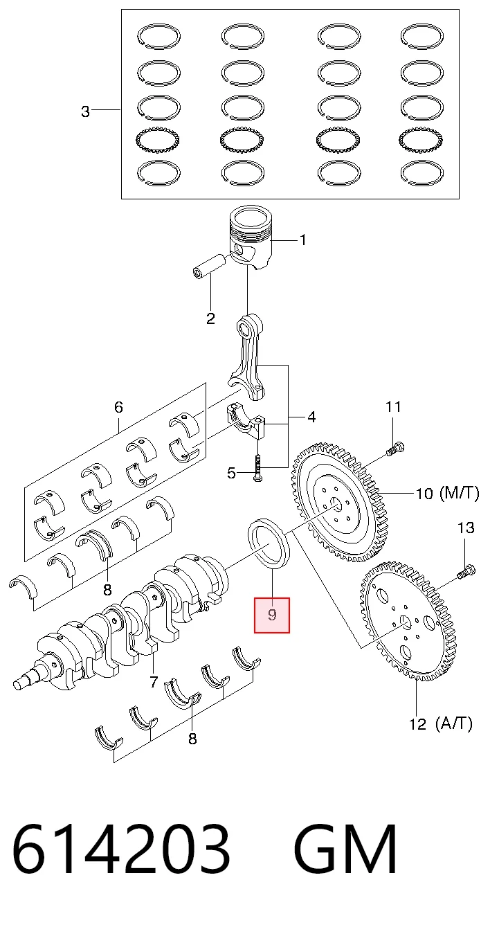 Vedação traseira de cambota de motor Glaser P7634101