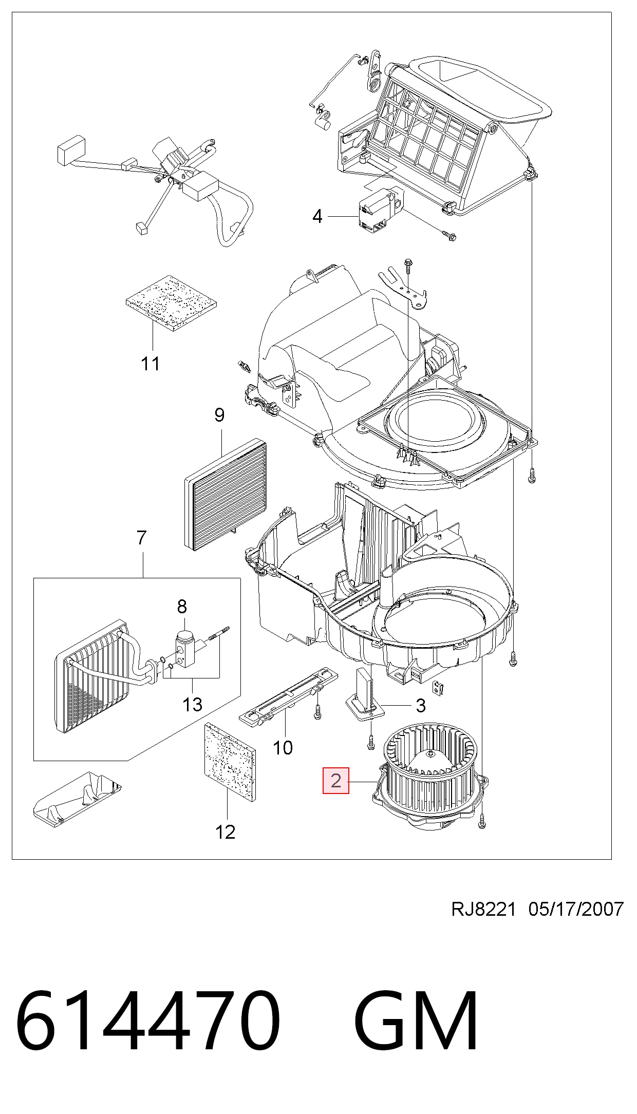Motor de ventilador de forno (de aquecedor de salão) Chevrolet Lacetti  J200