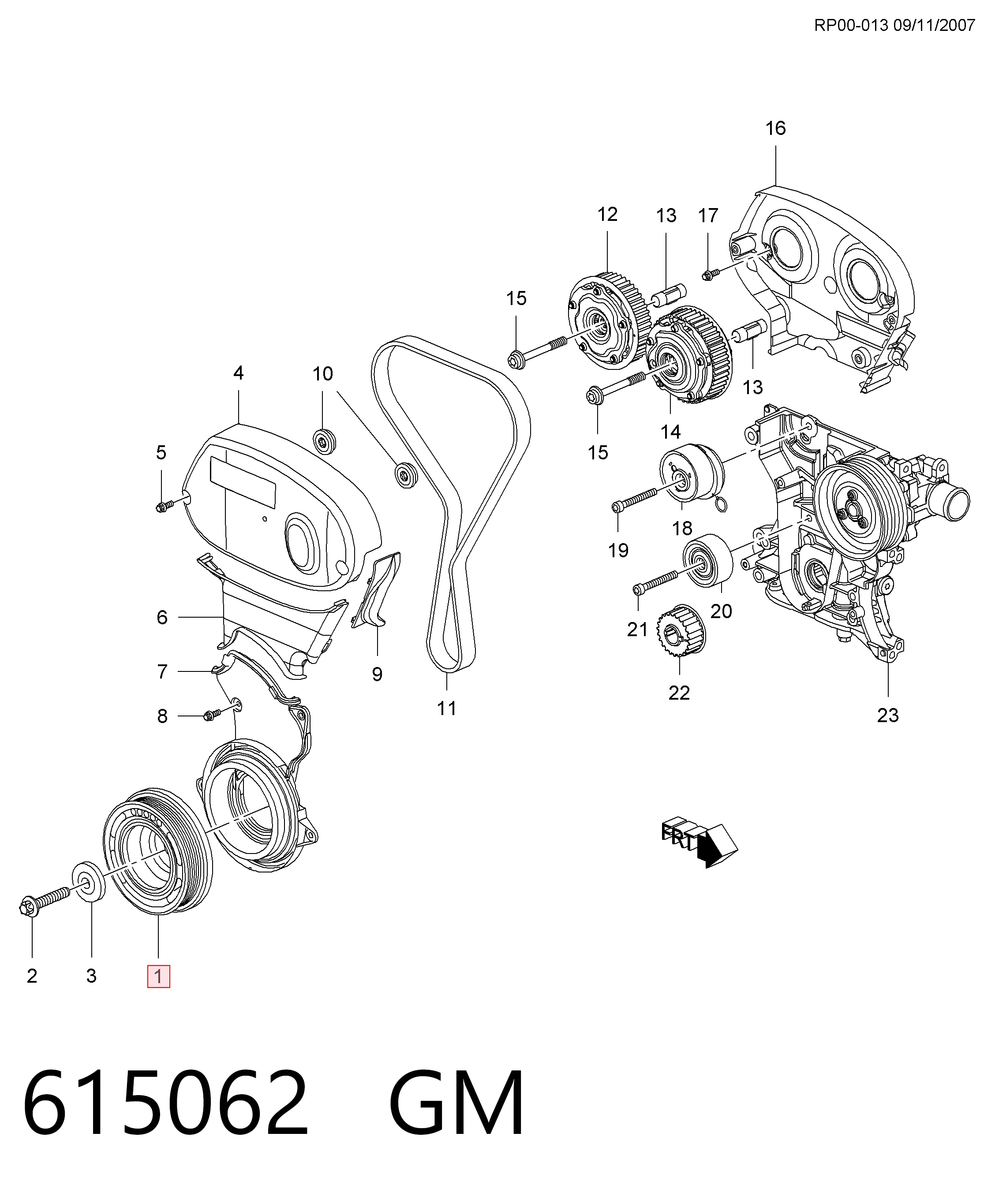 Polia de cambota Opel Mokka I J13