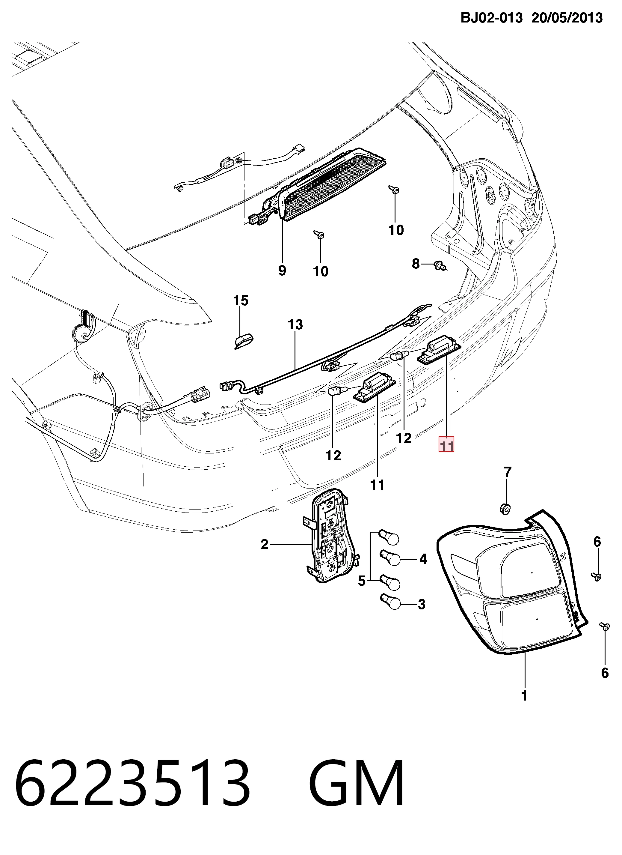 Lanterna da luz de fundo de matrícula traseira Opel Astra preço, a partir de 11,69 USD