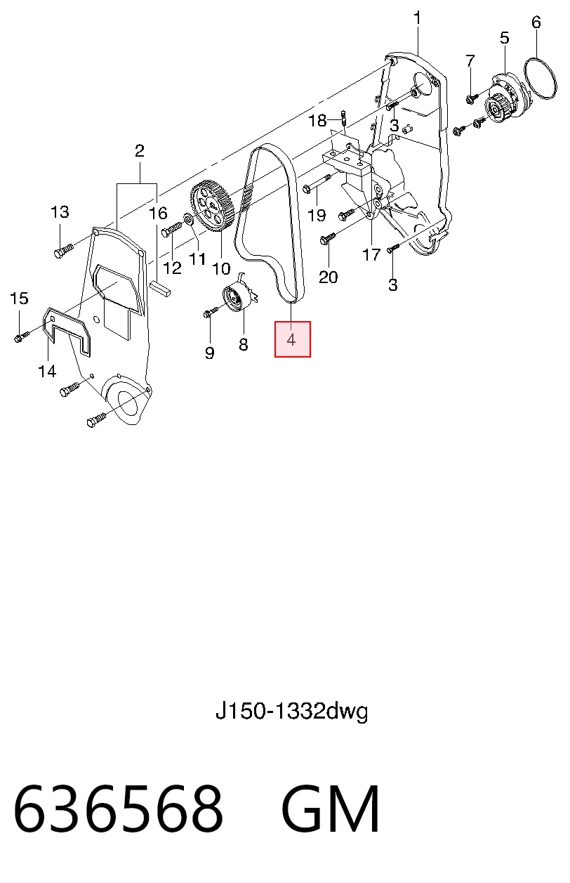 Correia do mecanismo de distribuição de gás 92063918 Hyundai/Kia