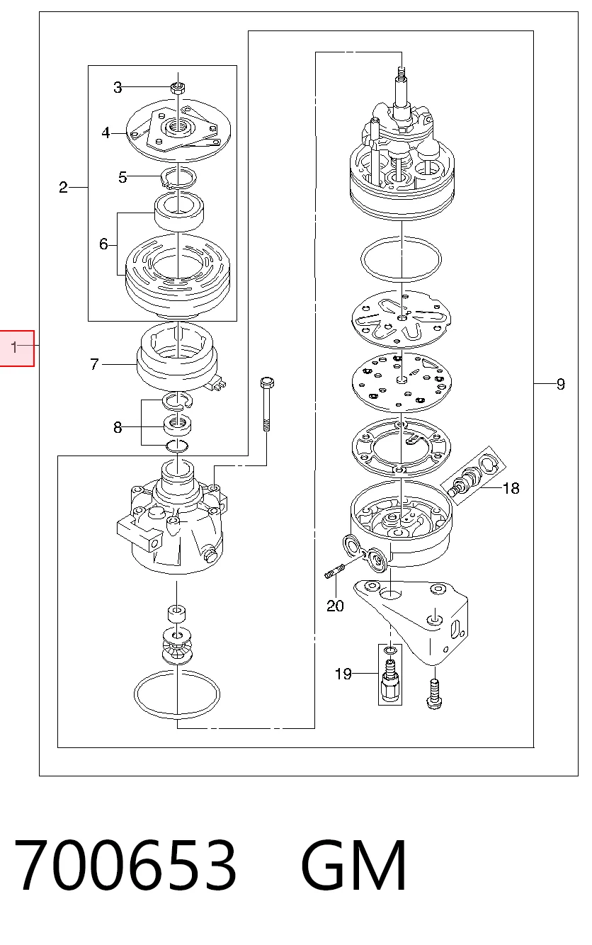 PXNEC008 Parts-Mall Compressor de aparelho de ar condicionado
