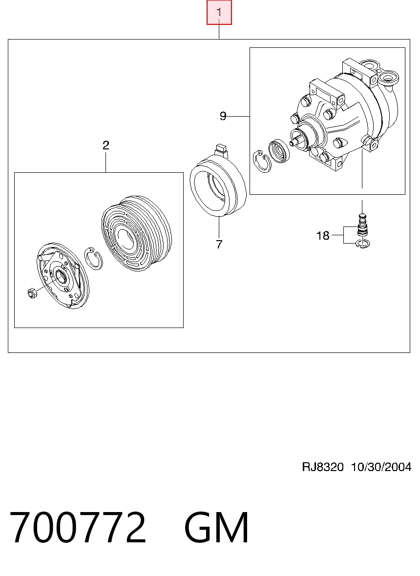 700772 General Motors Compressor de aparelho de ar condicionado
