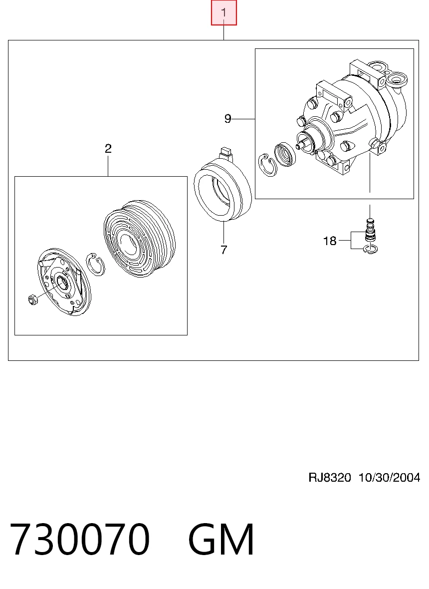 730070 General Motors Compressor de aparelho de ar condicionado