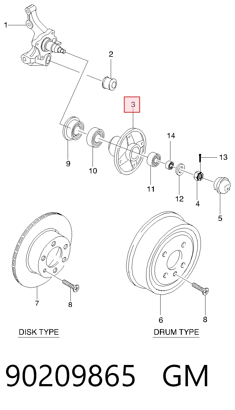 Compre 90142161 Opel Cubo traseiro