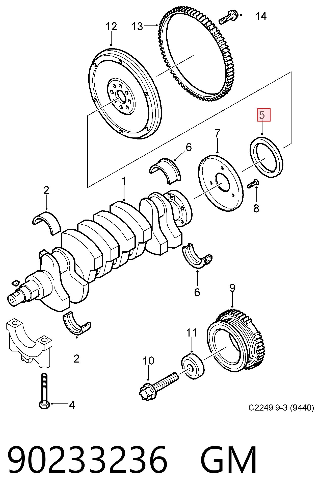 Vedação traseira de cambota de motor Kamoka 8707079