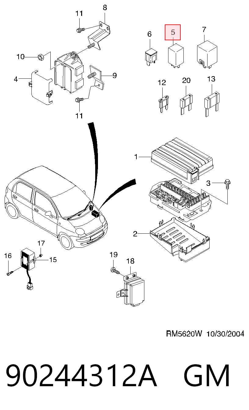 Relê de ventilador para Chevrolet Aveo I T200