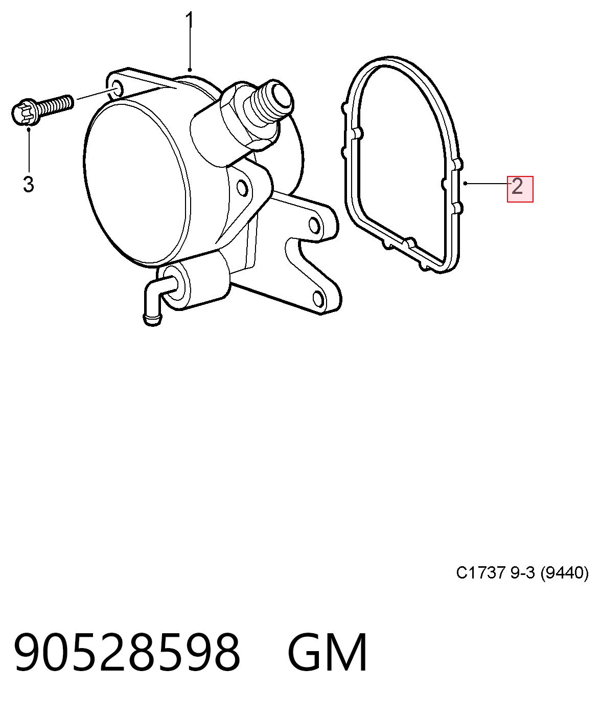 90528598 Peugeot/Citroen Vedante de bomba de vácuo