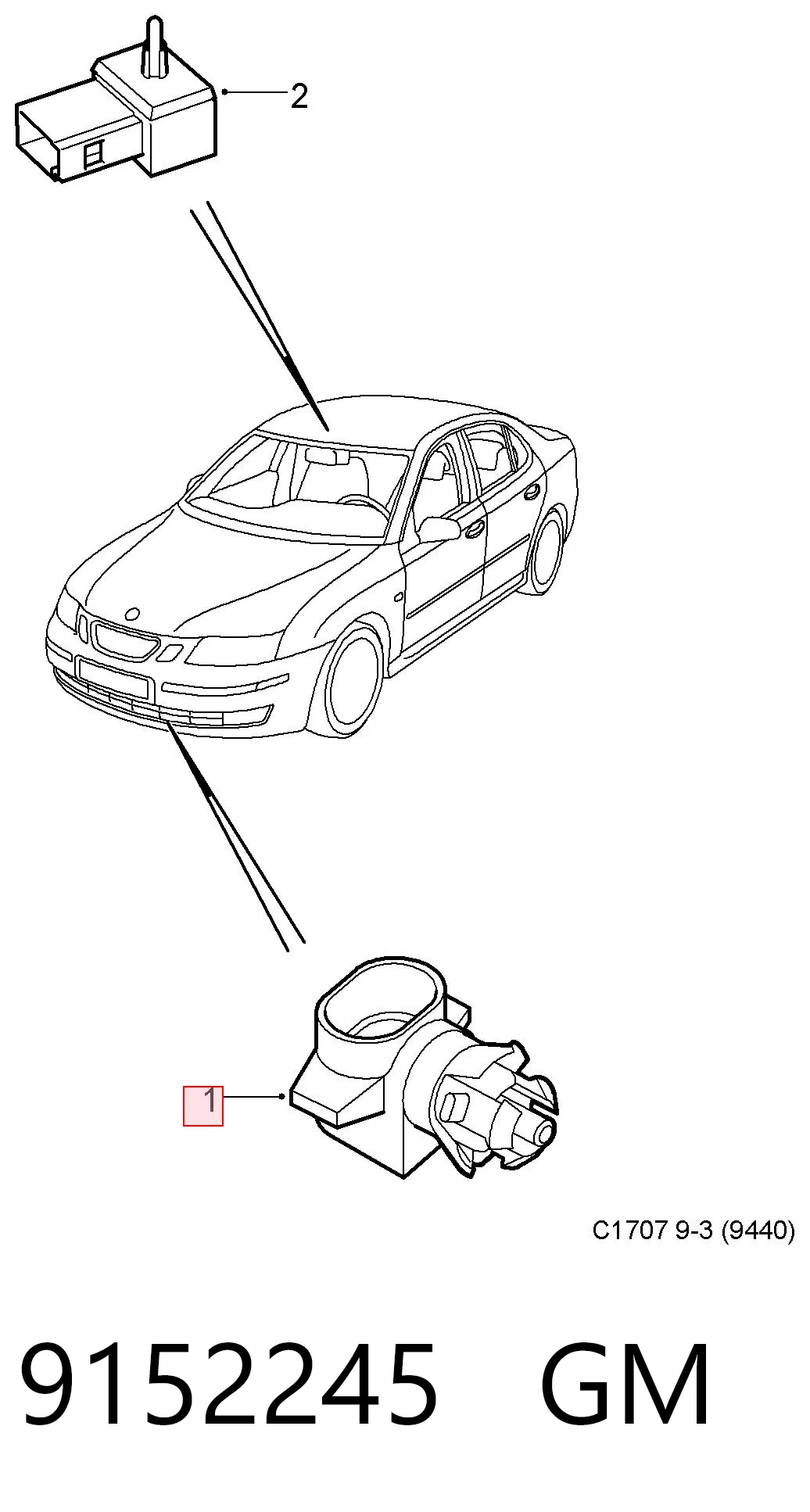 9152245 General Motors Sensor de temperatura do meio ambiente