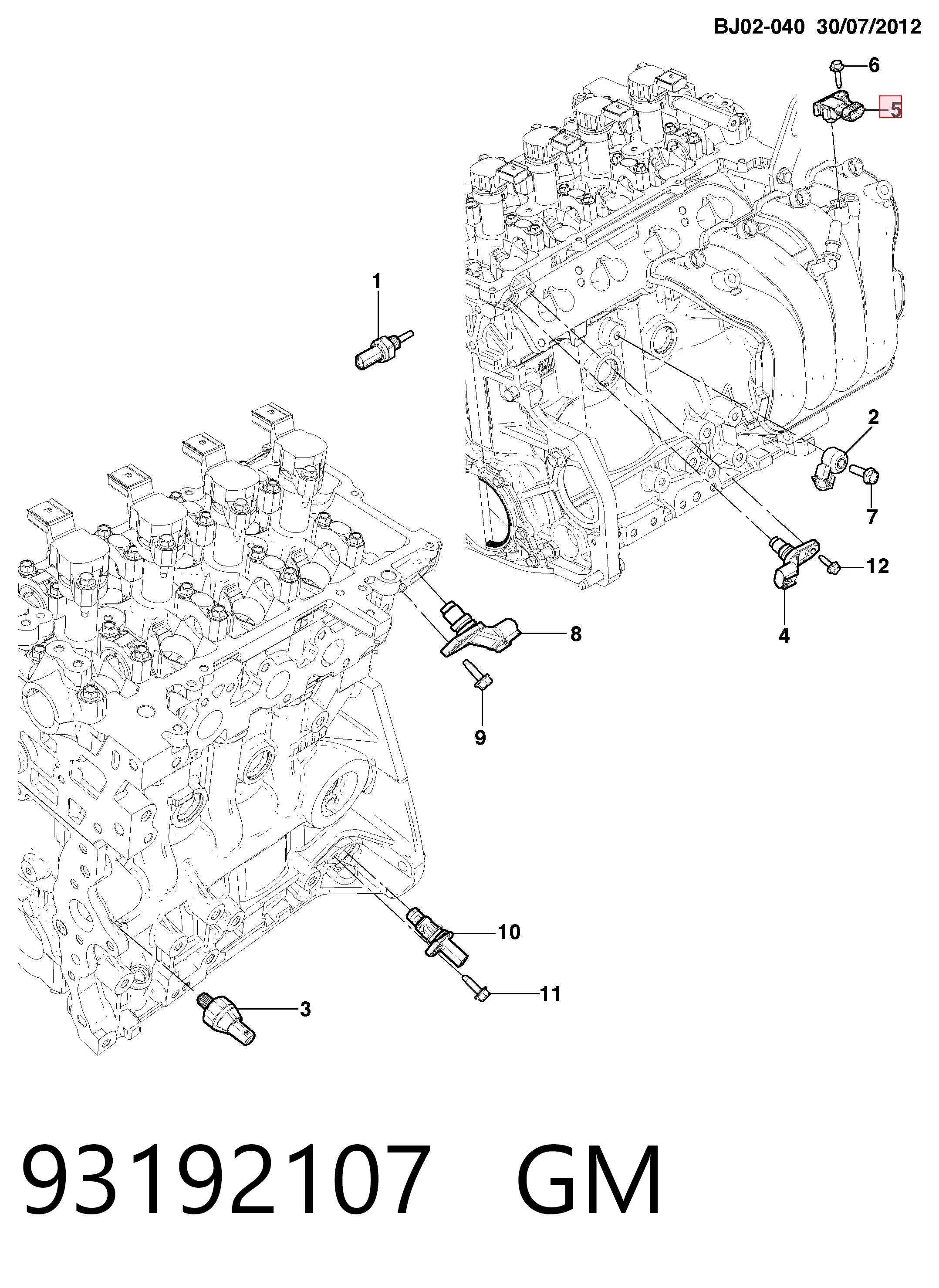 93192107 General Motors Sensor de pressão no coletor de admissão, MAP