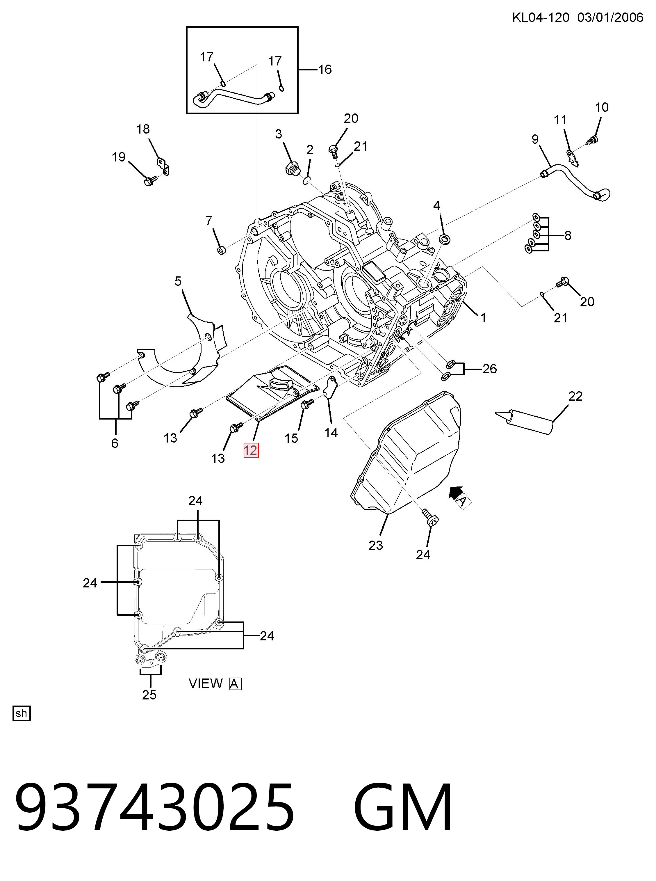 93743025 Peugeot/Citroen Filtro da Caixa Automática de Mudança