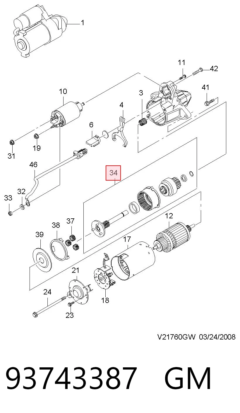 93745760 Hyundai/Kia Roda-livre do motor de arranco