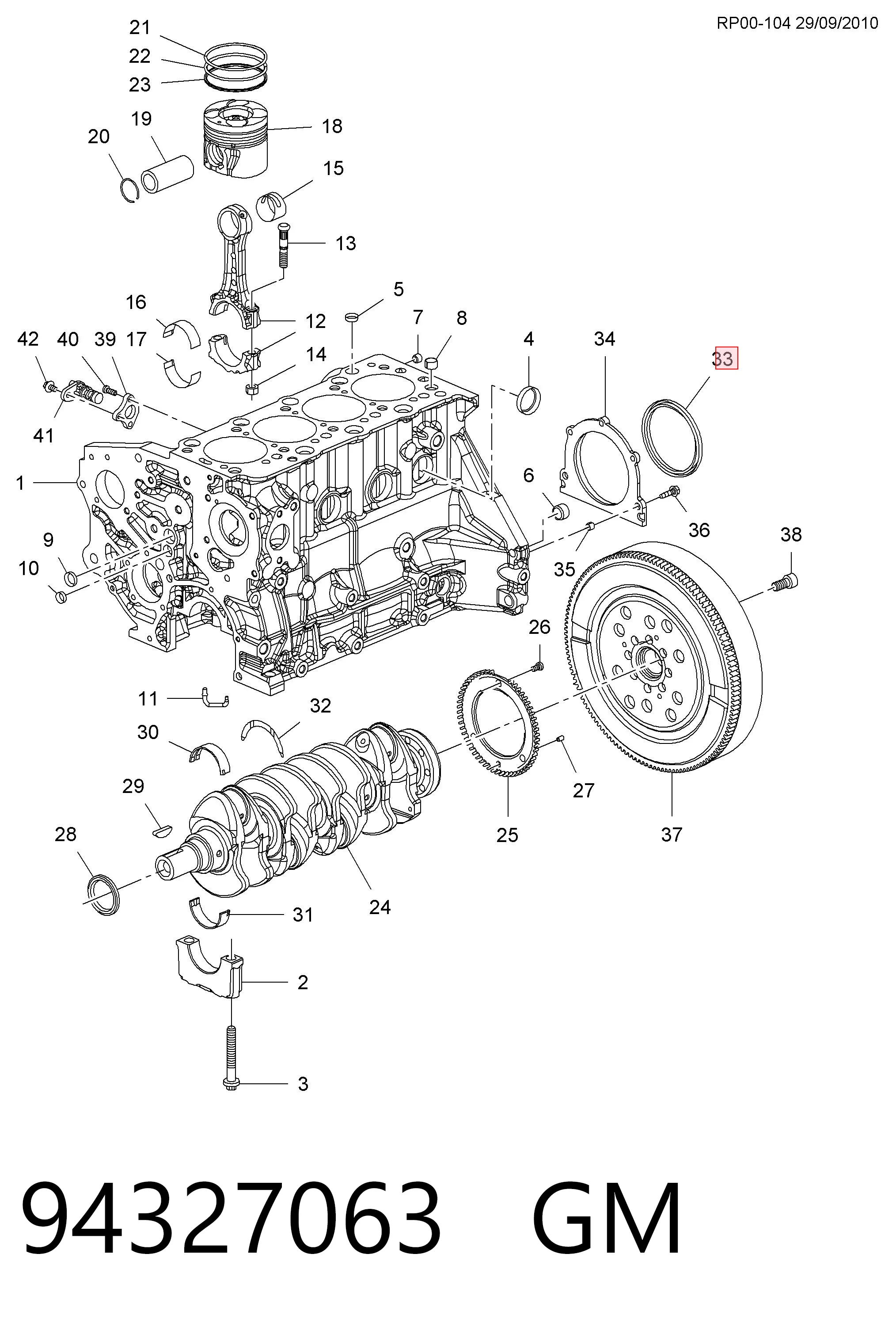 8943270631 Isuzu Vedação traseira de cambota de motor