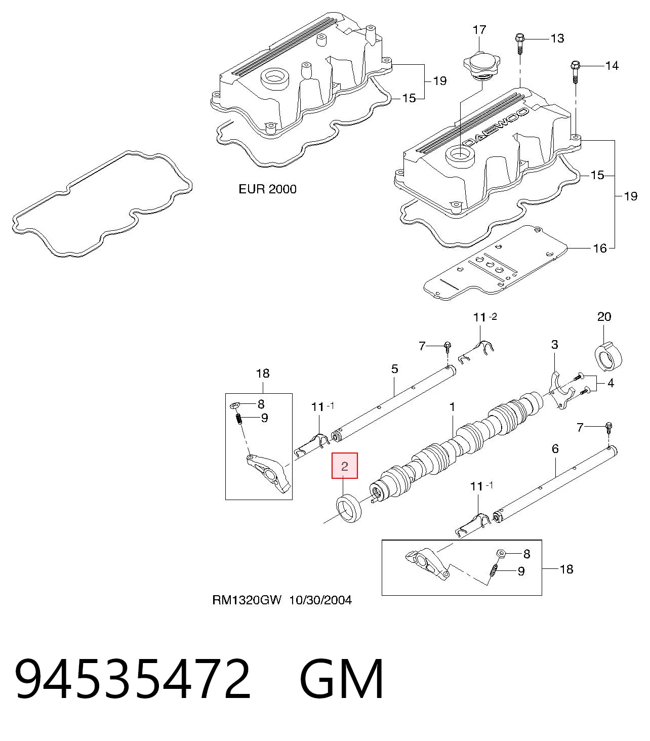 0928332038 Subaru Vedação da árvore distribuidora de motor