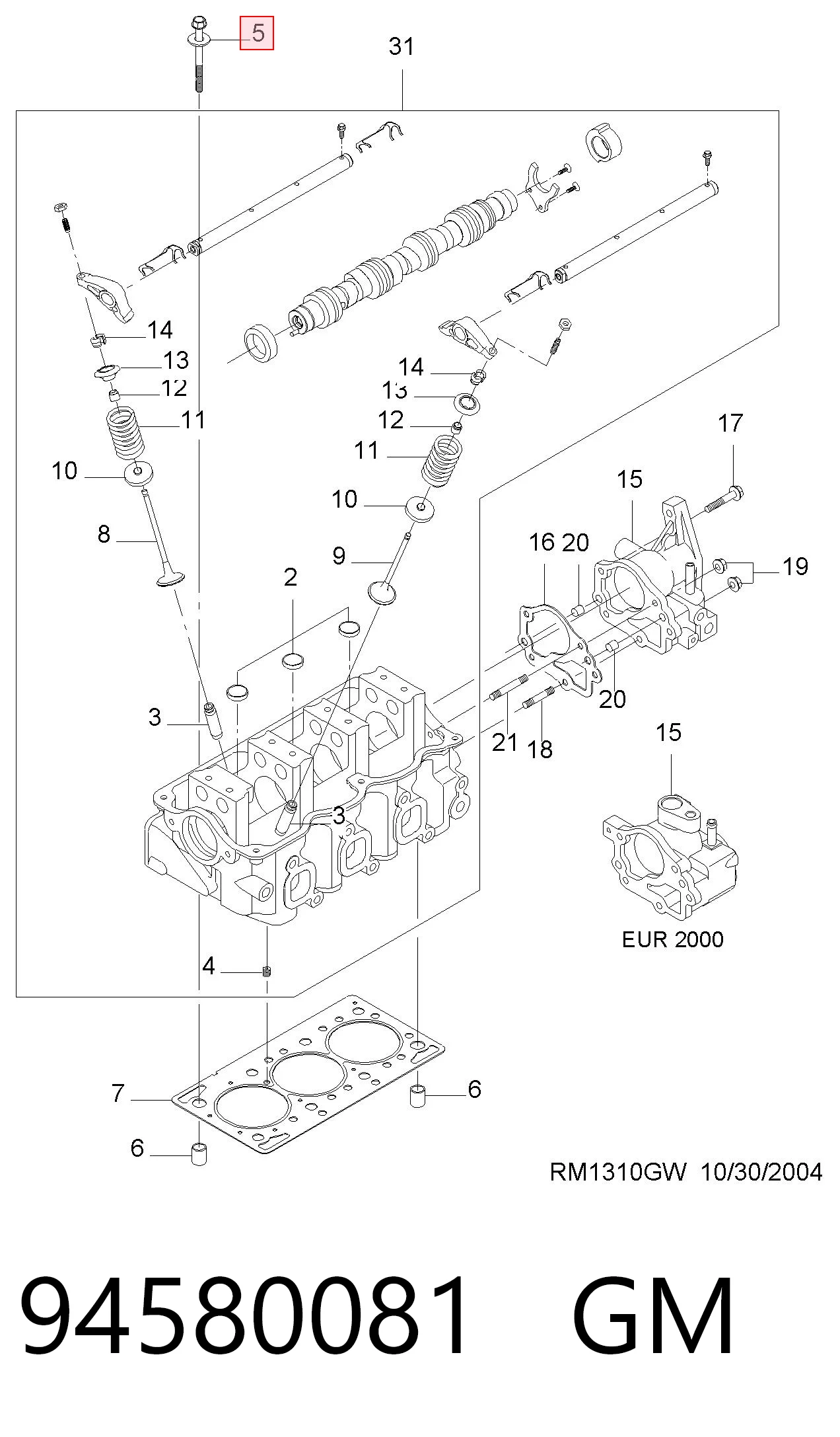 94580081 Hyundai/Kia Parafuso de cabeça de motor (CBC)