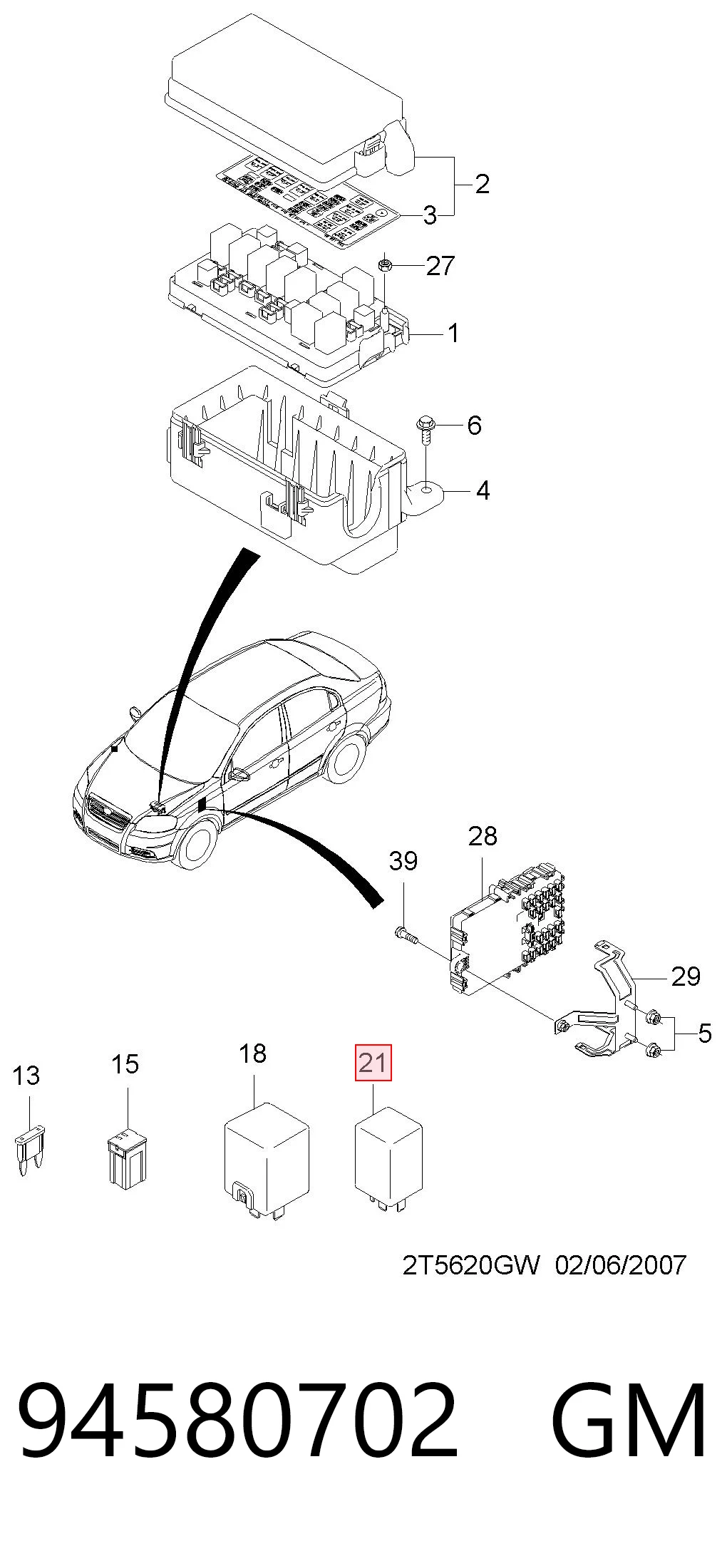 Relê de ventilador Chevrolet Aveo  T200 ao melhor preço