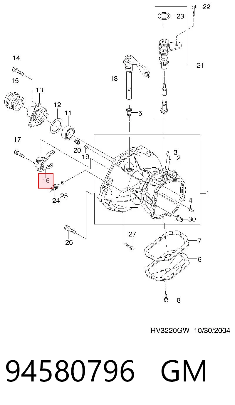  Forquilha de embraiagem Chevrolet Aveo I hatchback (T200) (2003 - 2008) I