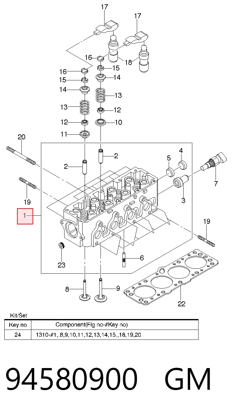 Cabeça de motor (CBC) para Daewoo Lanos  KLAT