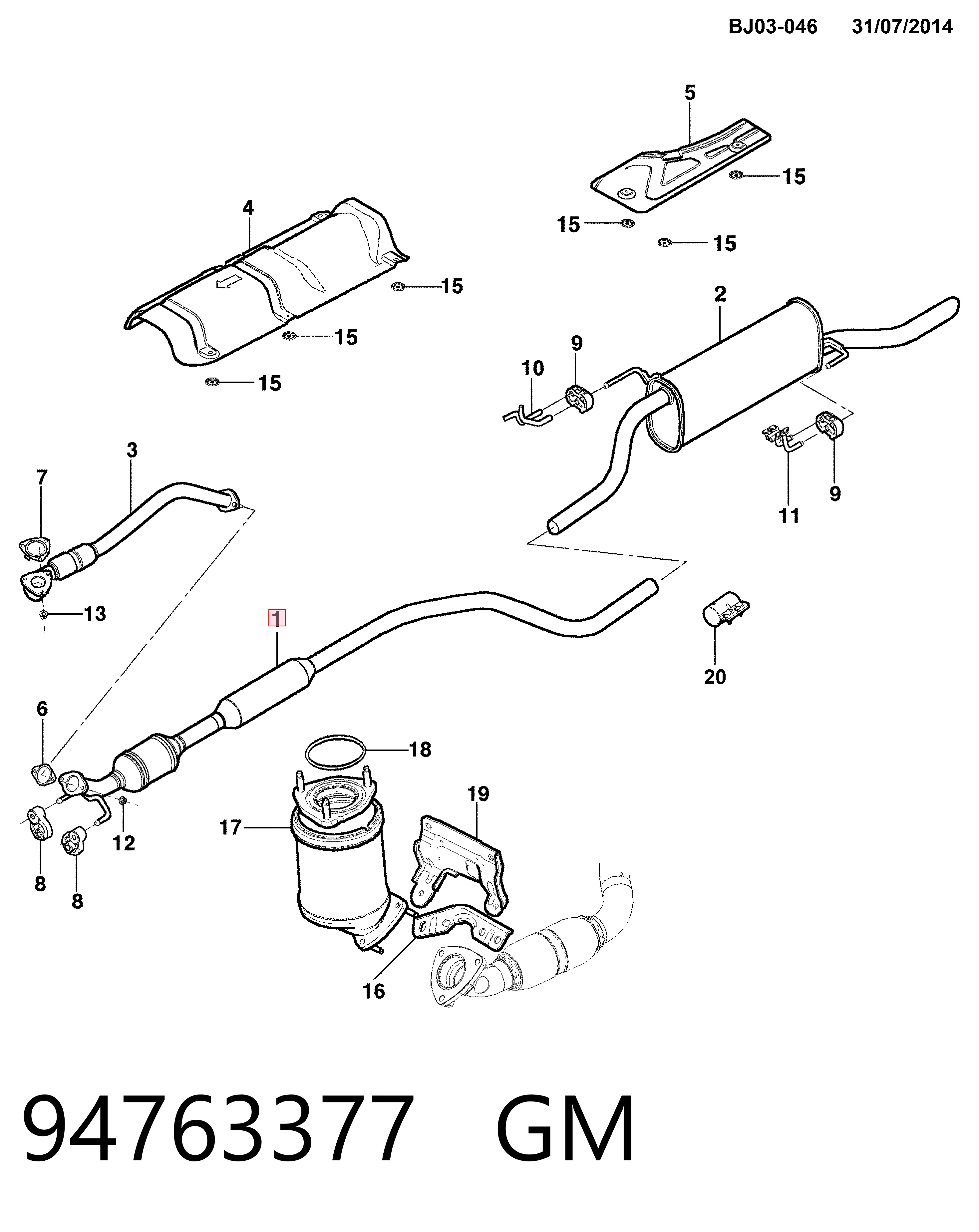 Tubo coletor de escape Opel 94763377 preço, a partir de 52,17 USD